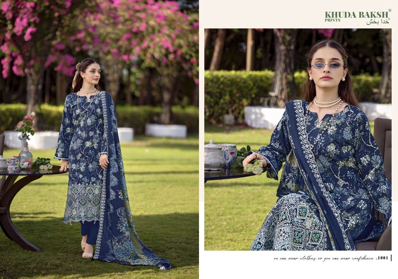 KHUDHA BAKSH PRINTS DASTAAN E JASHAN VOL 3 LAWN COTTON DIGITAL PRINT WITH FANCY KASHMIRI WORK SUIT