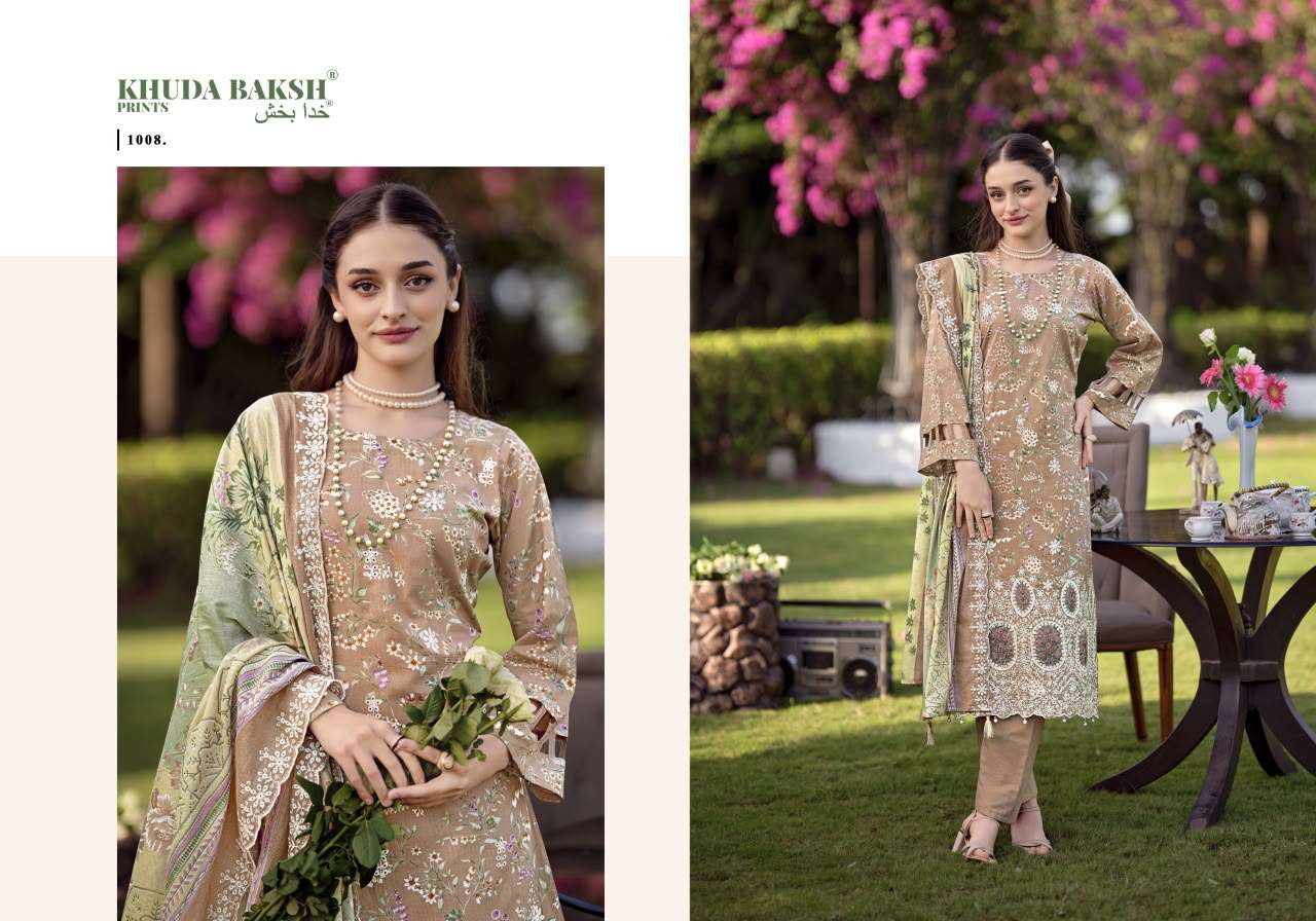 KHUDHA BAKSH PRINTS DASTAAN E JASHAN VOL 3 LAWN COTTON DIGITAL PRINT WITH FANCY KASHMIRI WORK SUIT