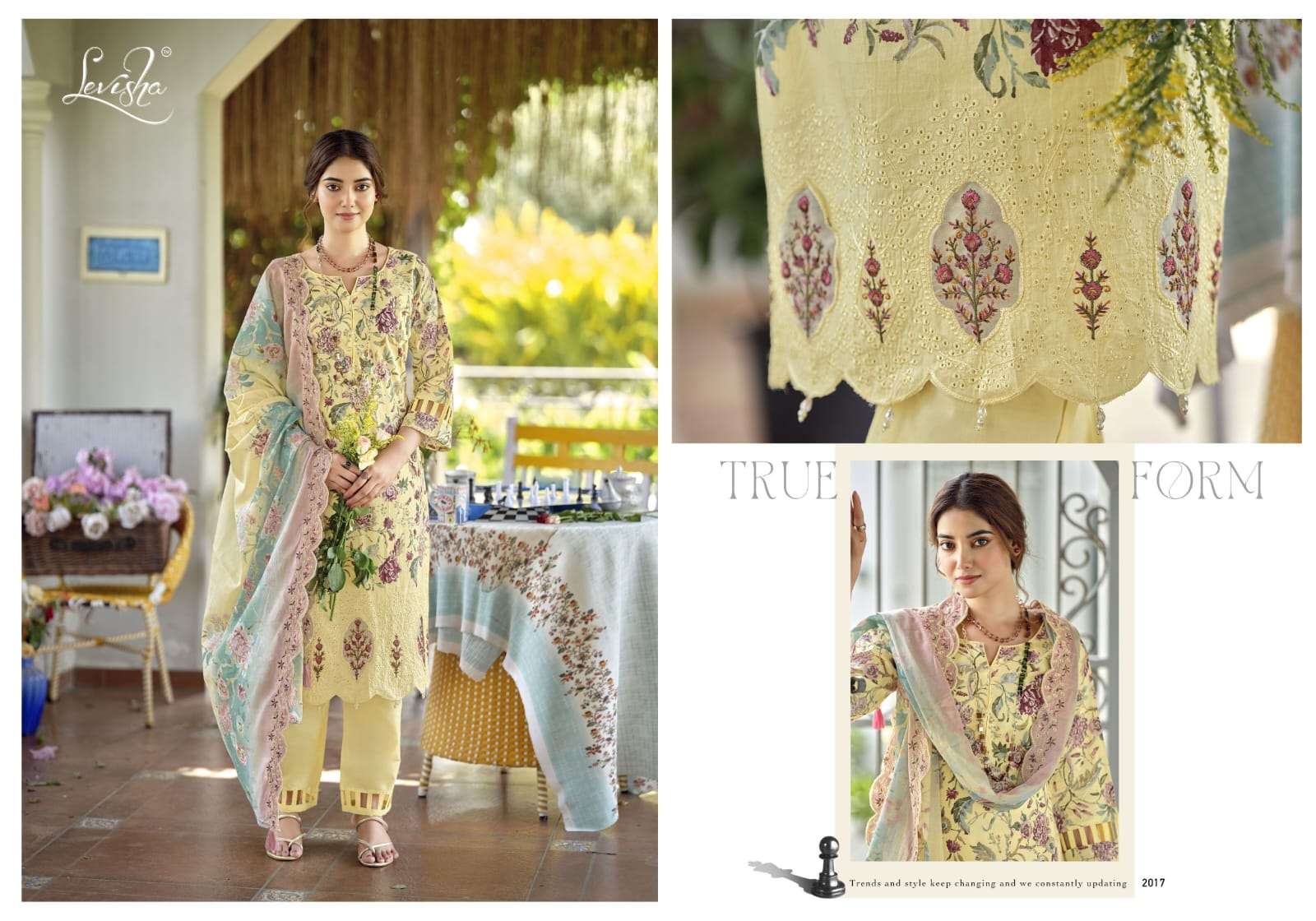LEVISHA NAWAZISH VOL 2 LAWN COTTON DIGITAL PAKISTANI PRINT WITH FANCY EMBROIDERY WORK SUIT