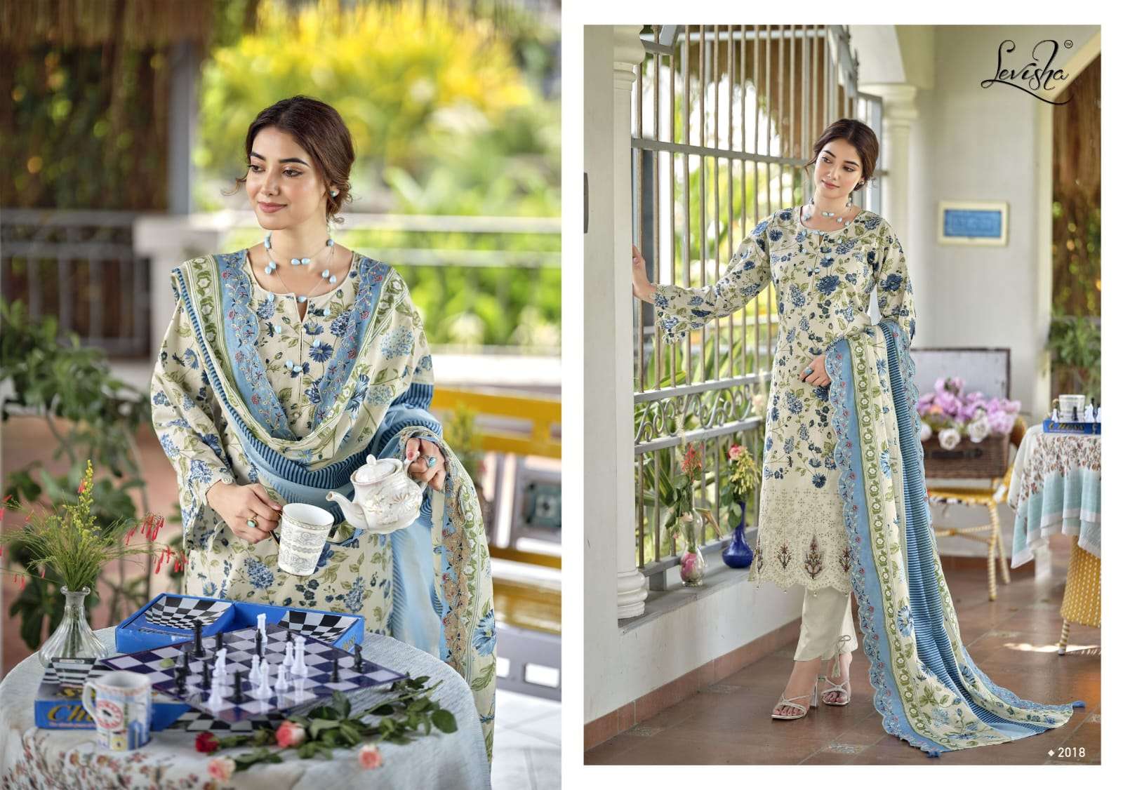 LEVISHA NAWAZISH VOL 2 LAWN COTTON DIGITAL PAKISTANI PRINT WITH FANCY EMBROIDERY WORK SUIT