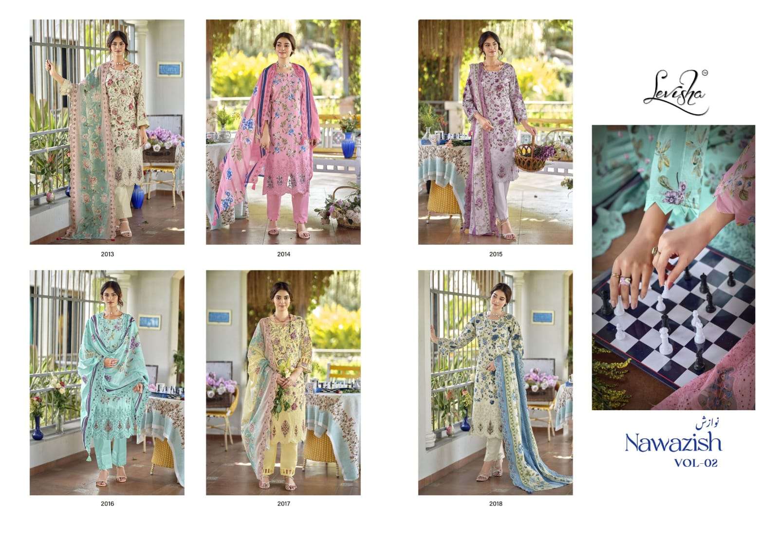 LEVISHA NAWAZISH VOL 2 LAWN COTTON DIGITAL PAKISTANI PRINT WITH FANCY EMBROIDERY WORK SUIT