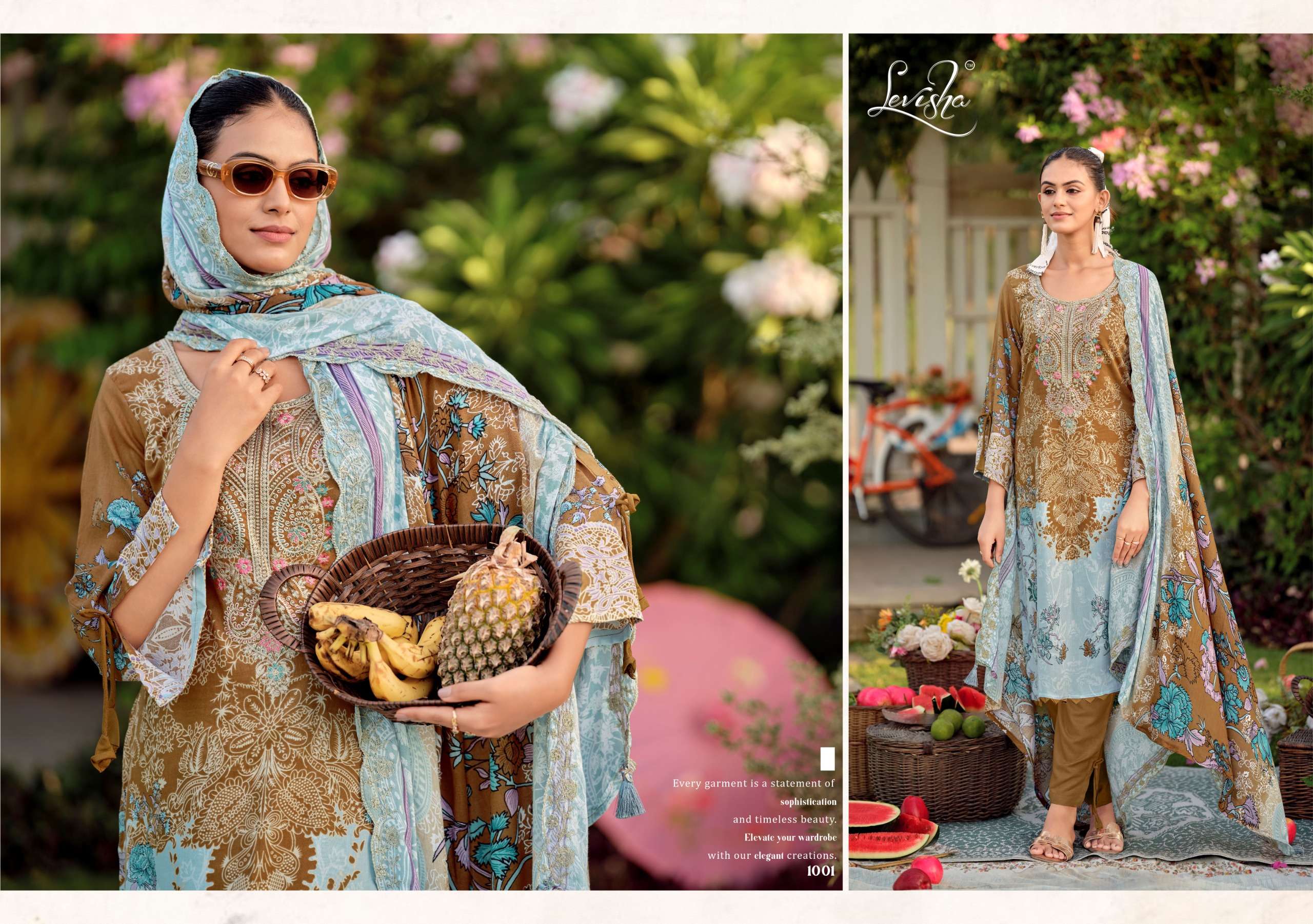 LEVISHA NEEDAL WONDER NX VOL 3 VISCOSE DIGITAL PRINT WITH FANCY WORK SUIT