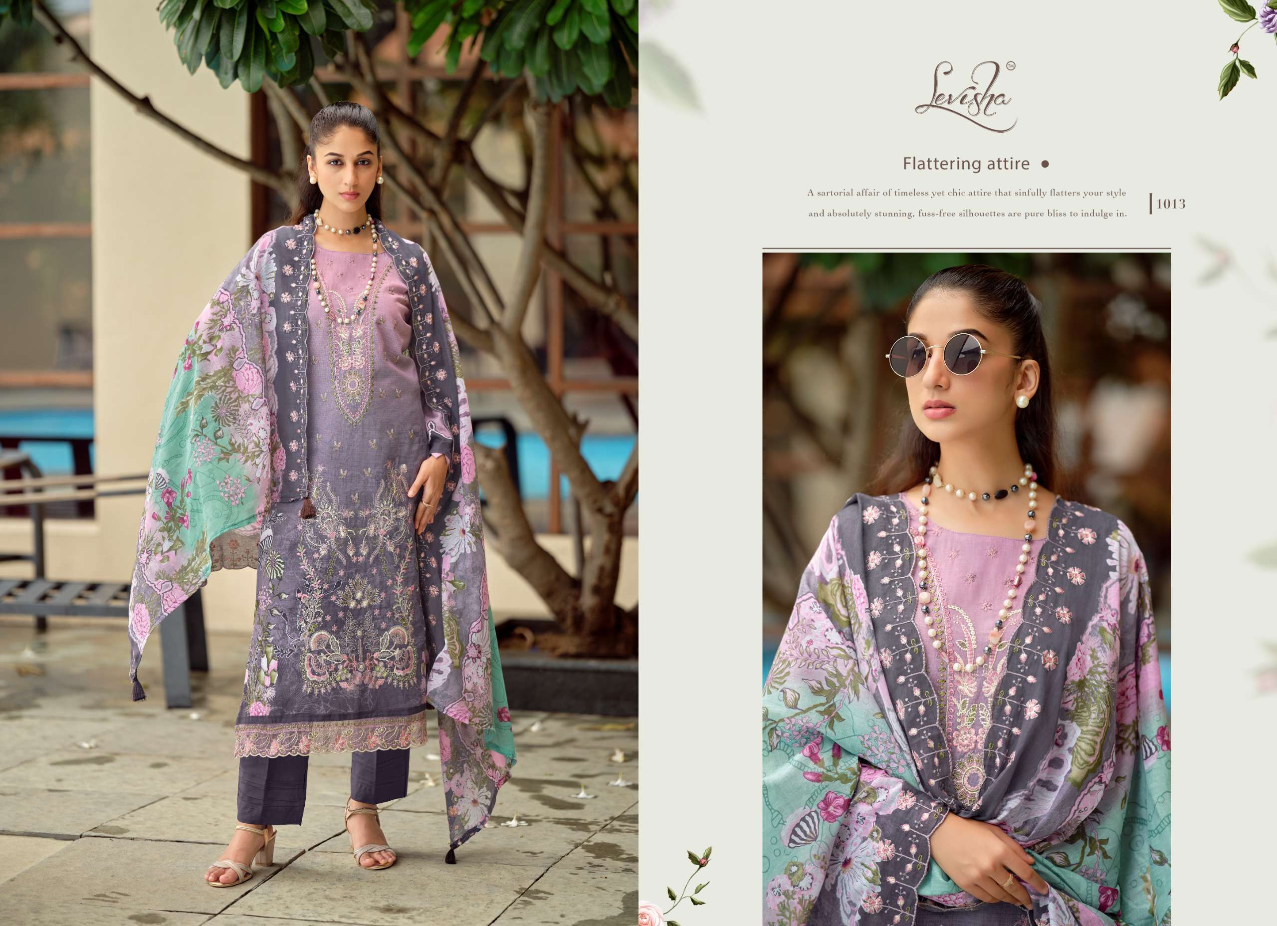LEVISHA ZARA SHAHJAHAN LAWN COTTON DIGITAL PRINT WITH EMBROIDERY DESIGNER WORK SUIT