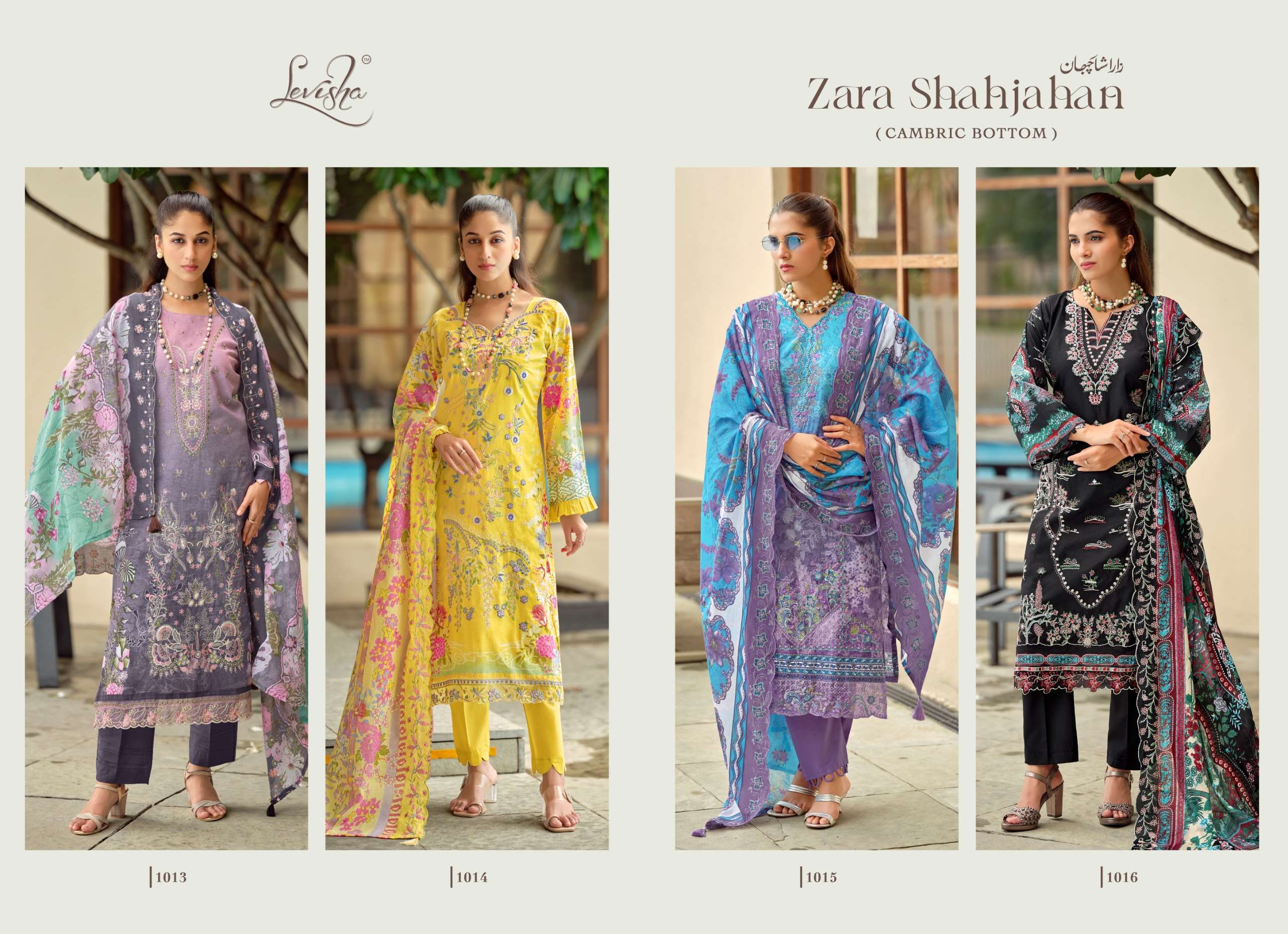 LEVISHA ZARA SHAHJAHAN LAWN COTTON DIGITAL PRINT WITH EMBROIDERY DESIGNER WORK SUIT