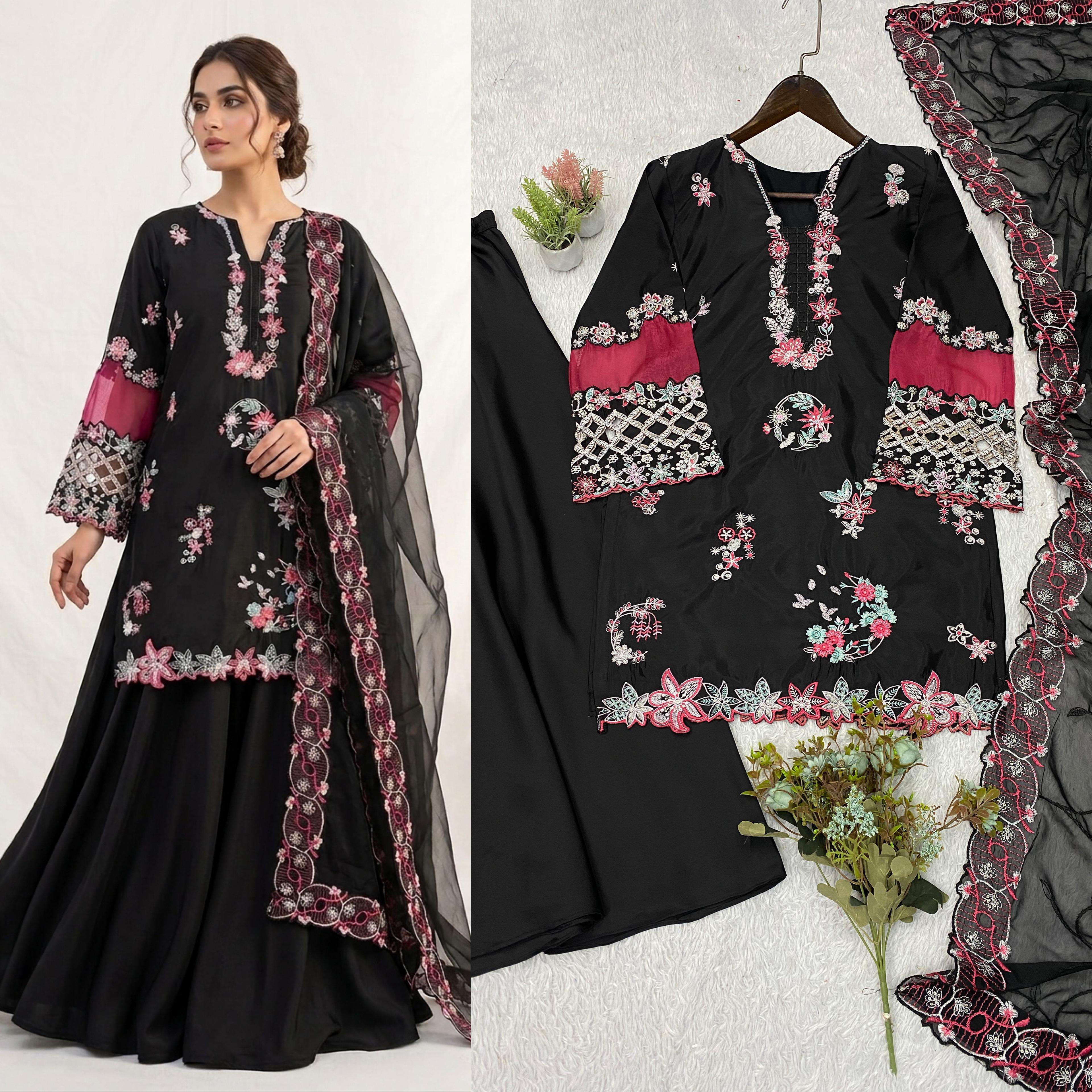 LG 2116 SILK BEAUTIFUL EMBROIDERED DESIGNER WORK PARTY WEAR LADIES SUIT