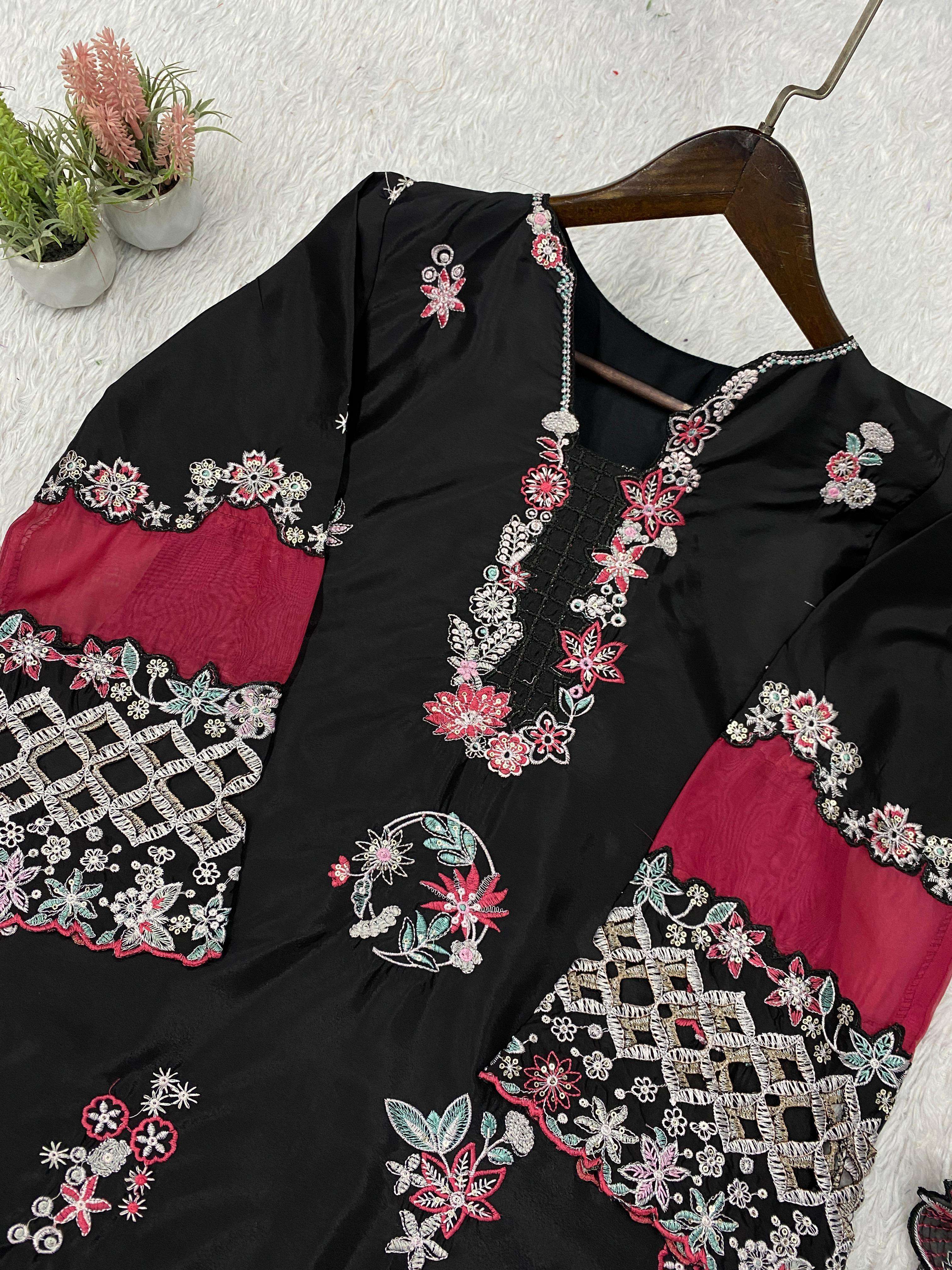 LG 2116 SILK BEAUTIFUL EMBROIDERED DESIGNER WORK PARTY WEAR LADIES SUIT