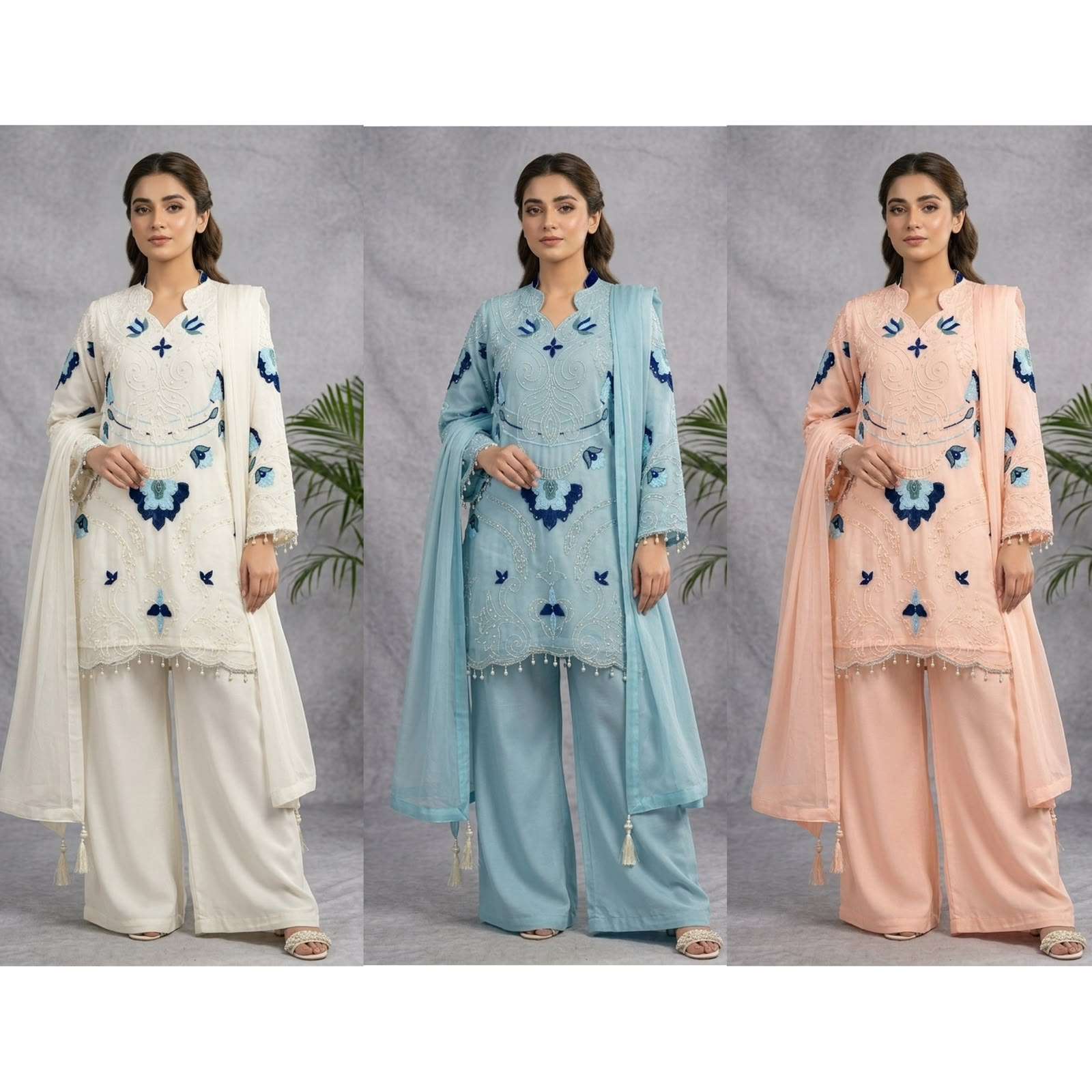 LG 2121 ORGANZA BEAUTIFUL EMBROIDERED FUNCTION WEAR SUIT