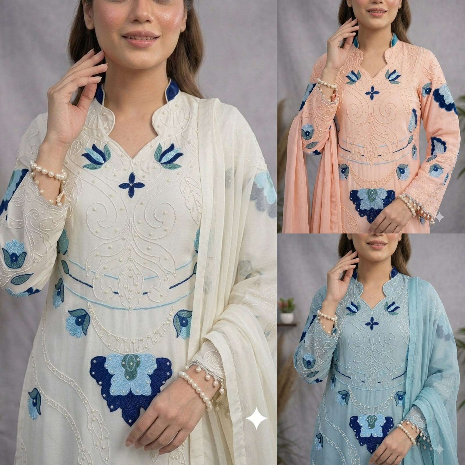 LG 2121 ORGANZA BEAUTIFUL EMBROIDERED FUNCTION WEAR SUIT