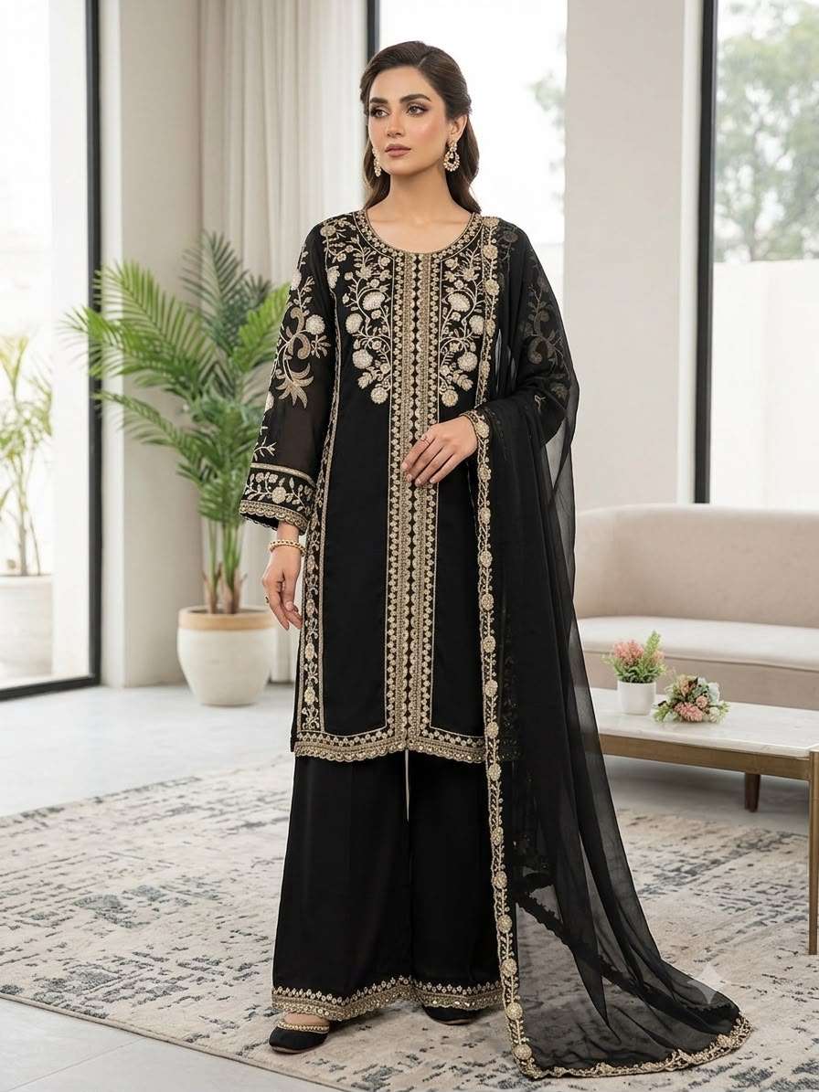 LG 2122 SILK DESIGNER WORKED TOP PLAZZO WITH DUPATTA SET