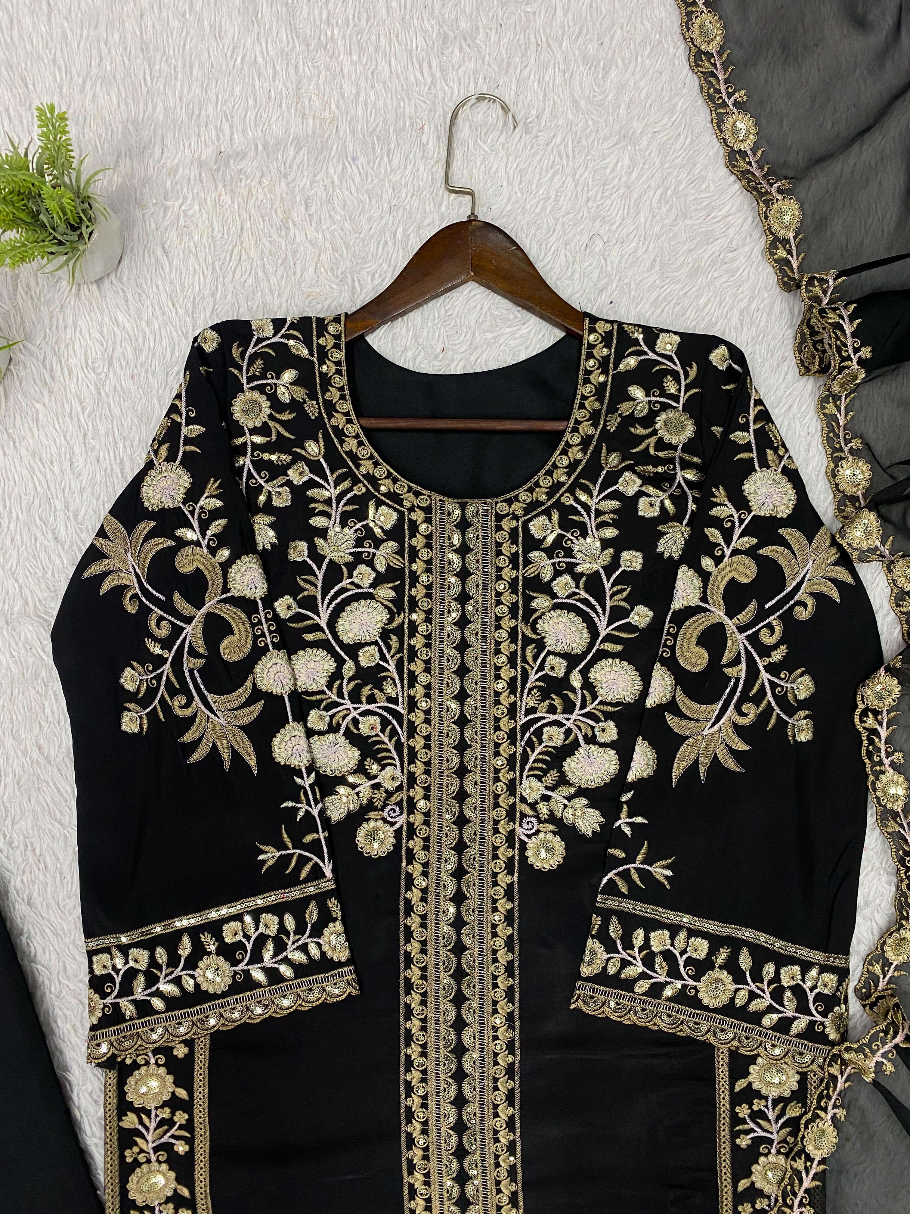 LG 2122 SILK DESIGNER WORKED TOP PLAZZO WITH DUPATTA SET