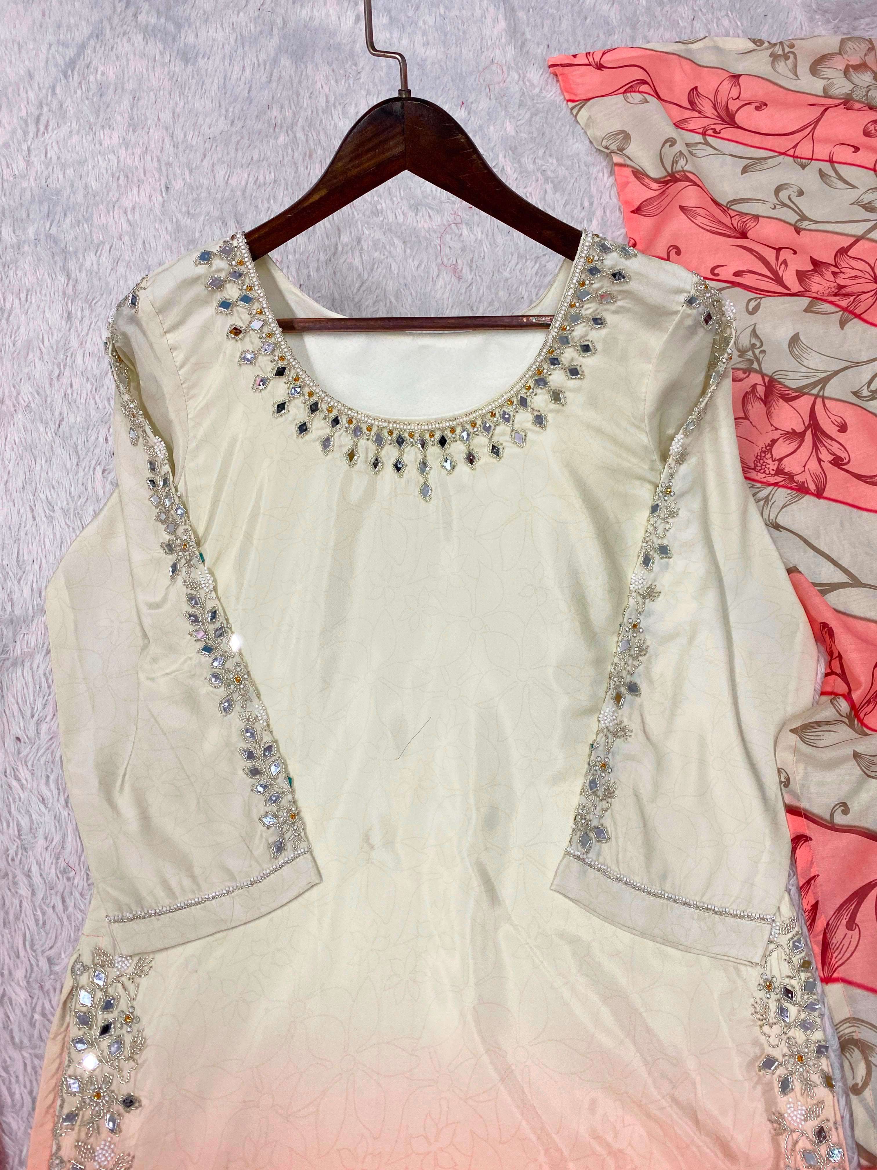 LG 2125 SILK BEAUTIFUL EMBROIDERED TOP PANT WITH DUPATTA SET