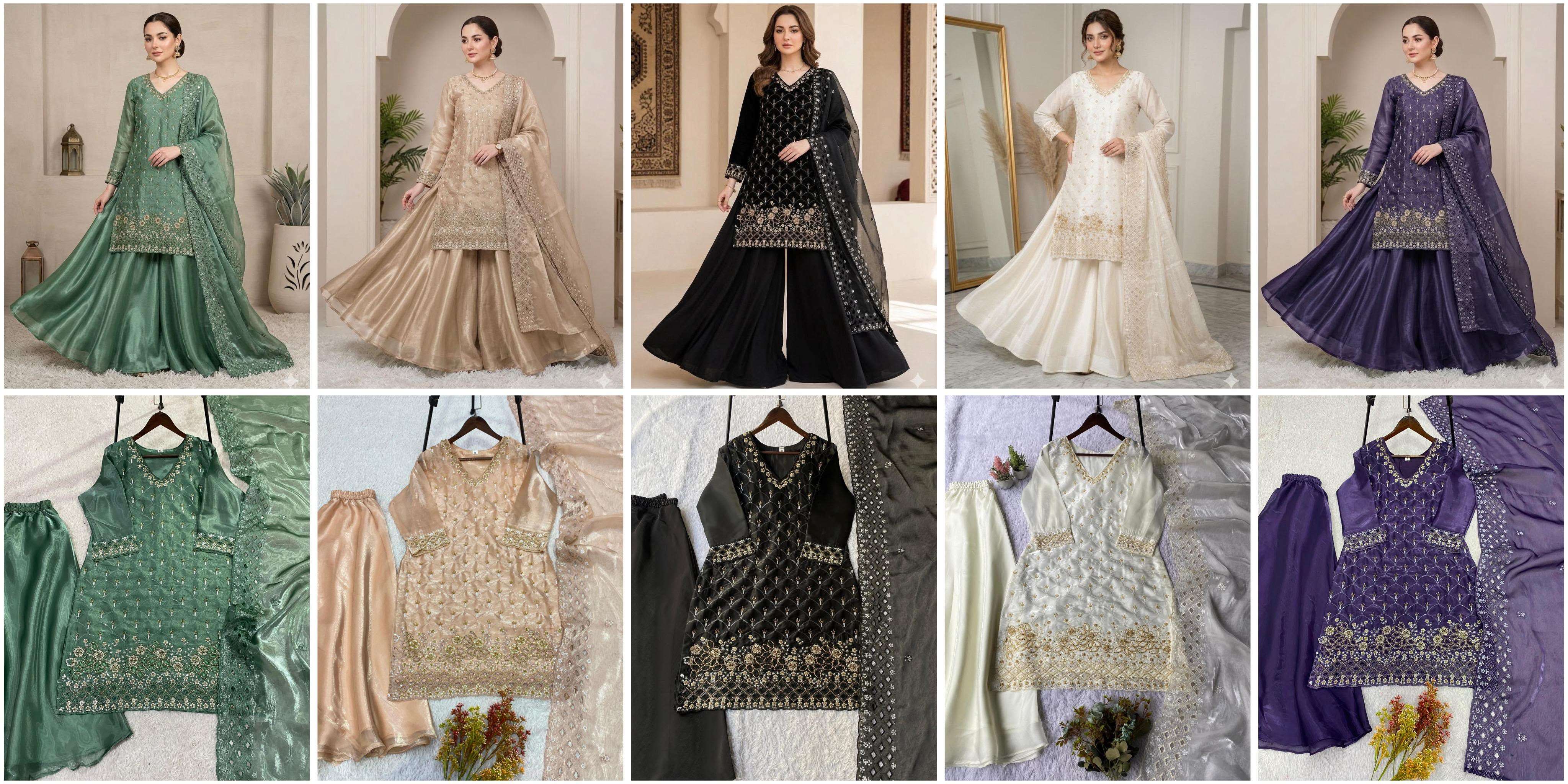 LM 17 SILK SEQUENCE EMBROIDERY DESIGNER WORK PARTY WEAR LADIES SUIT