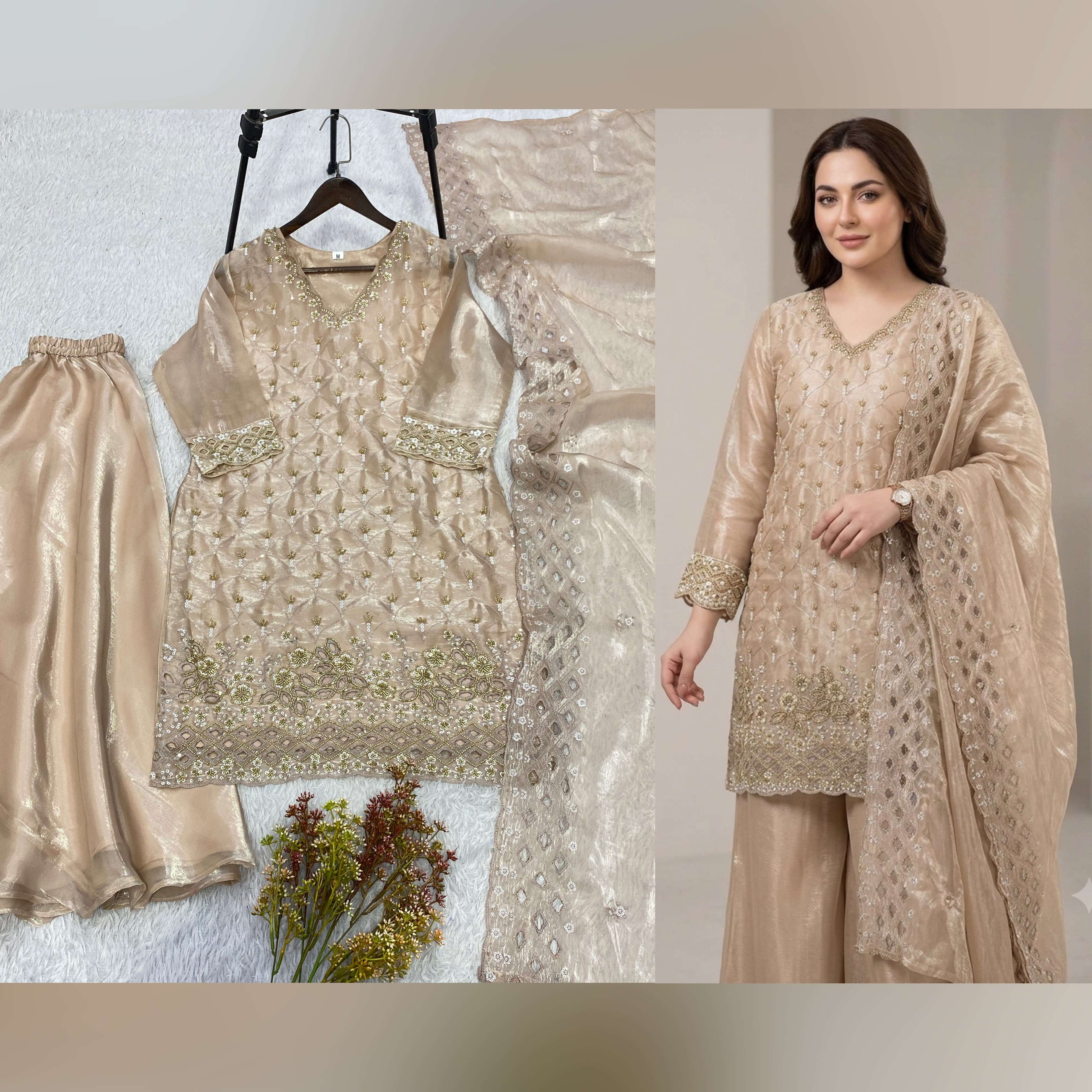 LM 17 SILK SEQUENCE EMBROIDERY DESIGNER WORK PARTY WEAR LADIES SUIT