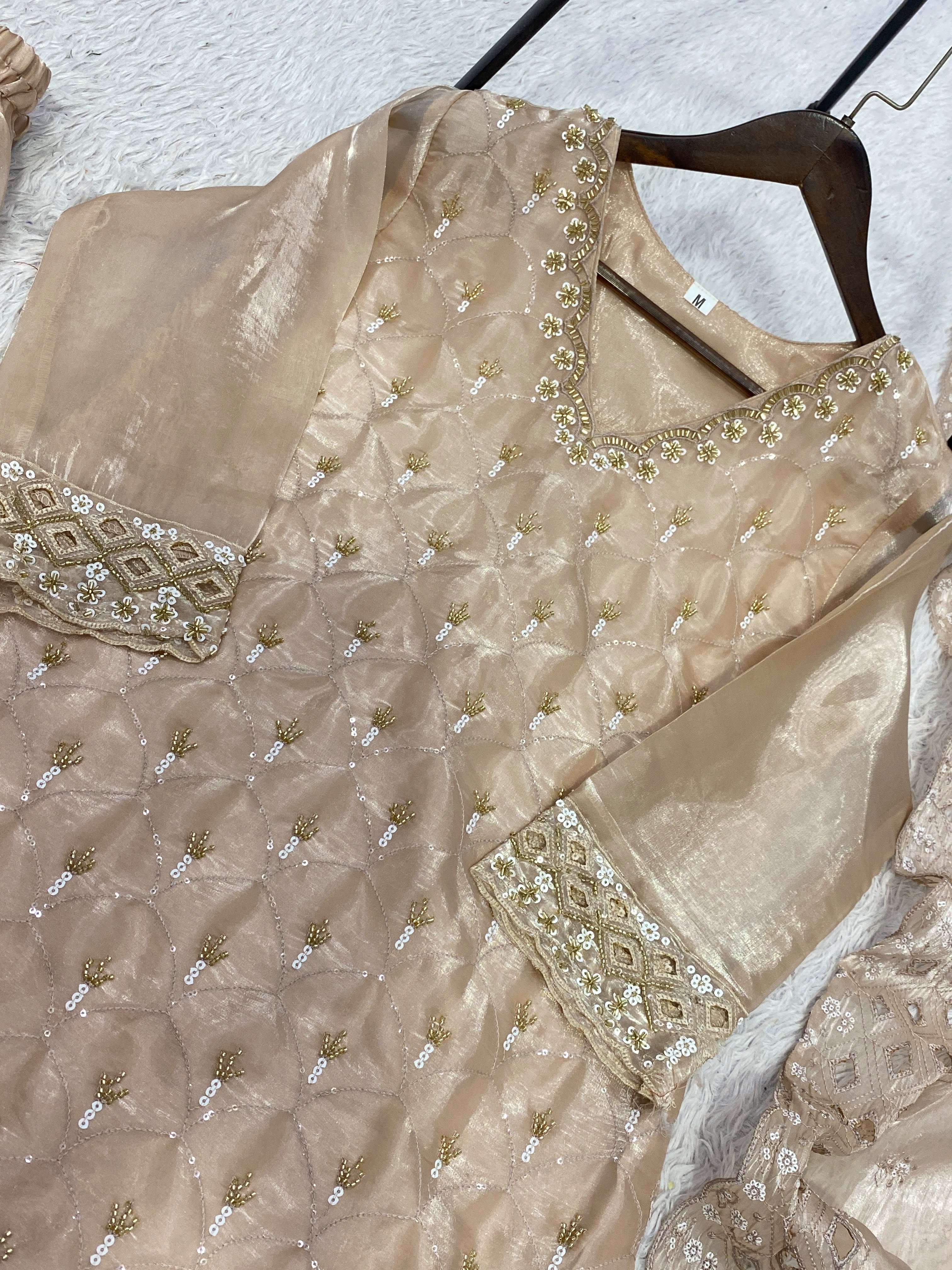 LM 17 SILK SEQUENCE EMBROIDERY DESIGNER WORK PARTY WEAR LADIES SUIT