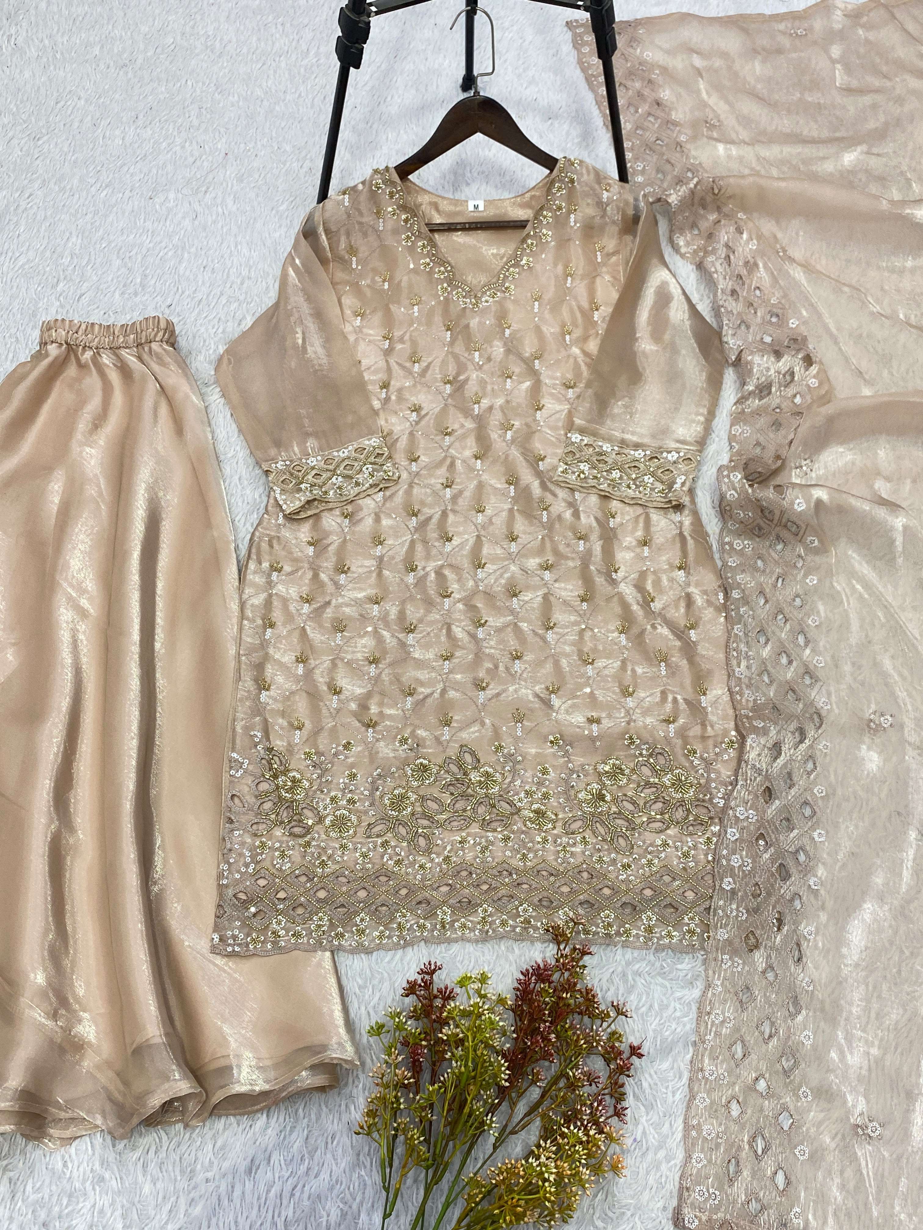 LM 17 SILK SEQUENCE EMBROIDERY DESIGNER WORK PARTY WEAR LADIES SUIT