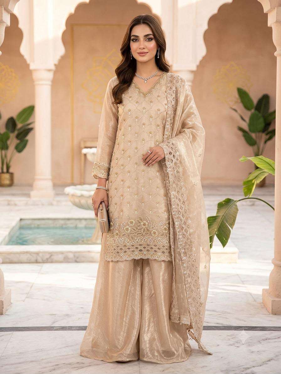 LM 17 SILK SEQUENCE EMBROIDERY DESIGNER WORK PARTY WEAR LADIES SUIT