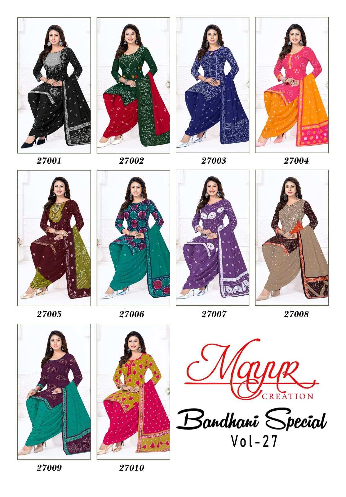 MAYUR CREATION BANDHANI SPECIAL VOL 27 COTTON BANDHANI PRINT PATIYALA SALWAR SUIT