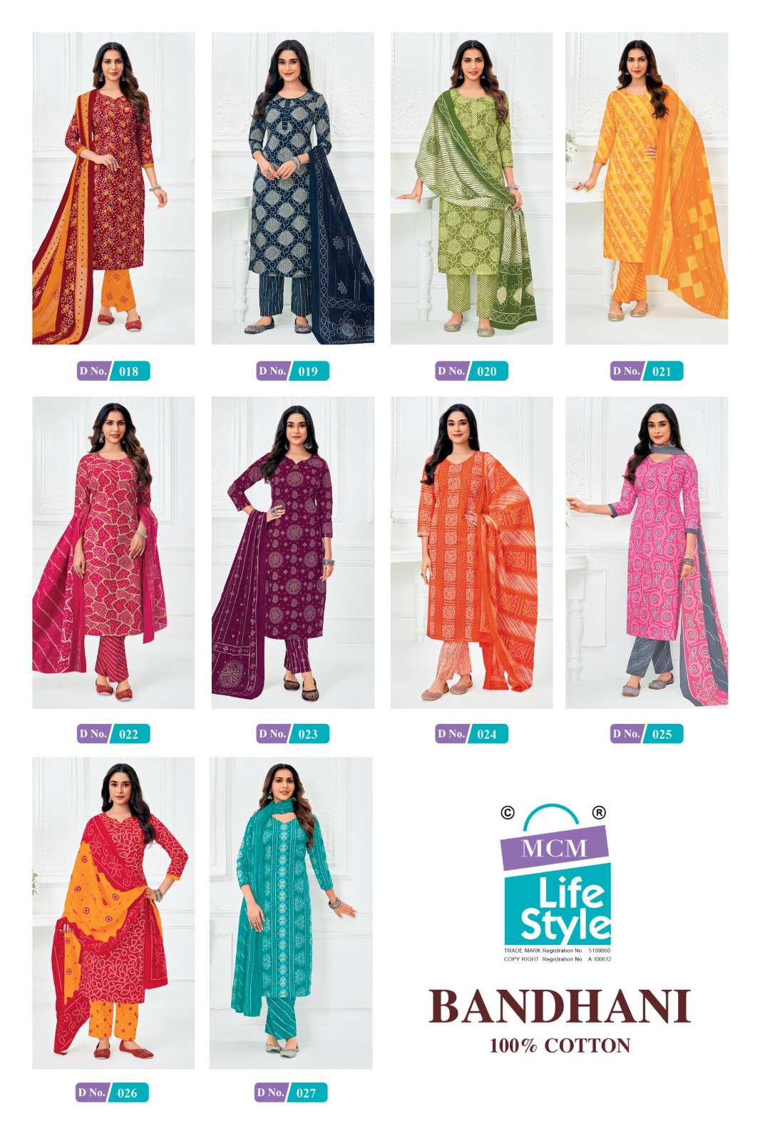 MCM LIFESTYLE BANDHANI COTTON PRINTED LADIES READY MADE SUIT