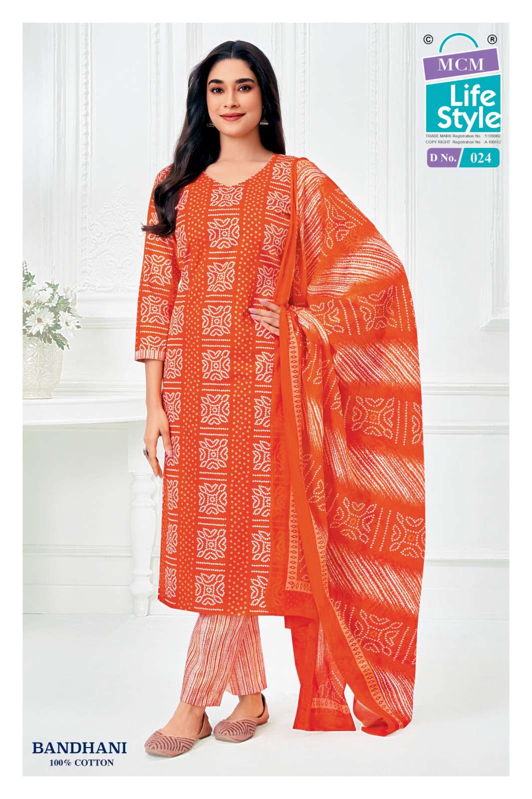 MCM LIFESTYLE BANDHANI COTTON PRINTED LADIES READY MADE SUIT