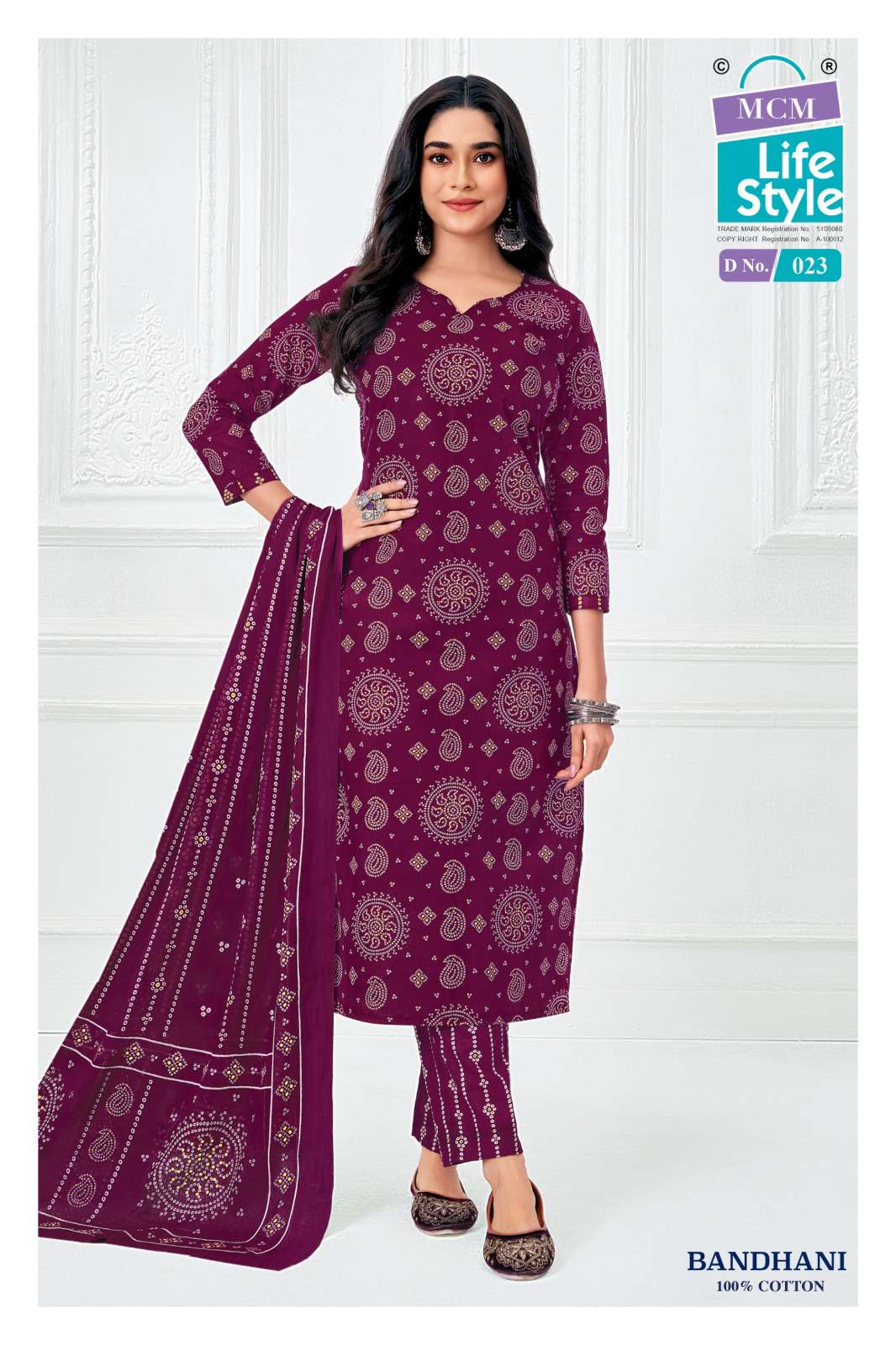 MCM LIFESTYLE BANDHANI COTTON PRINTED LADIES READY MADE SUIT