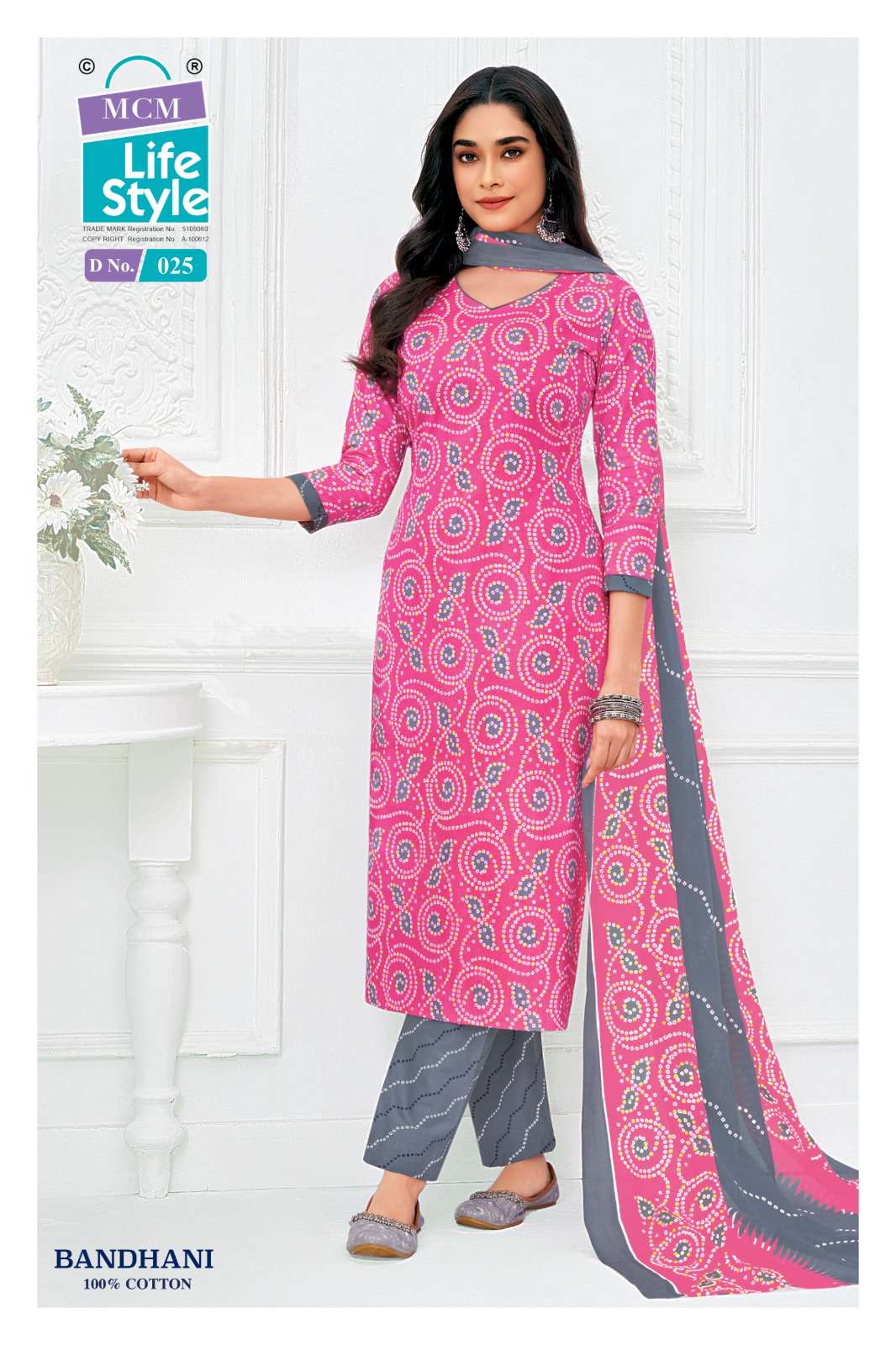 MCM LIFESTYLE BANDHANI COTTON PRINTED LADIES READY MADE SUIT