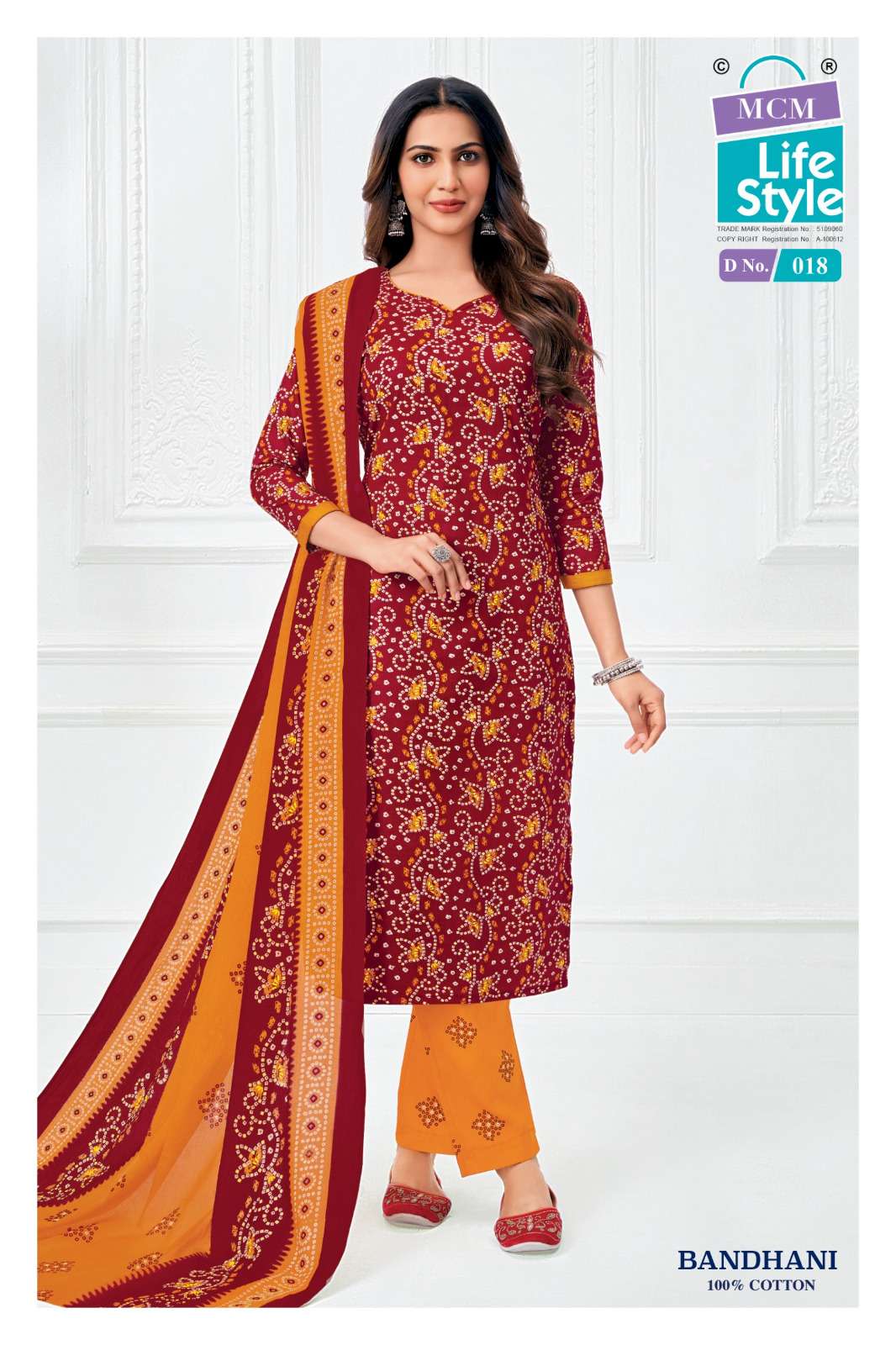 MCM LIFESTYLE BANDHANI COTTON PRINTED LADIES READY MADE SUIT