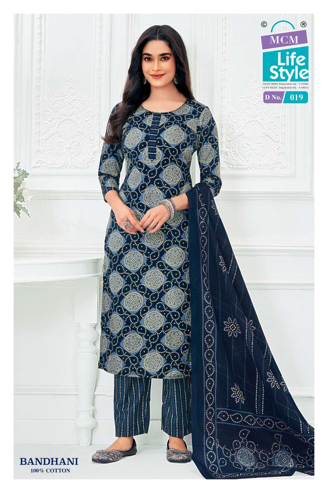 MCM LIFESTYLE BANDHANI COTTON PRINTED LADIES READY MADE SUIT
