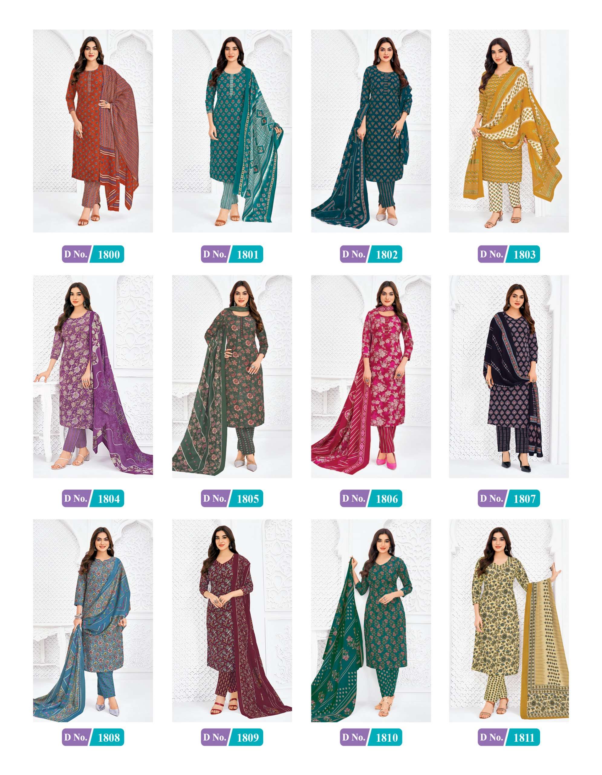 MCM LIFESTYLE VOL 18 COTTON PRINT KURTI WITH PANT AND DUPPATTA SET