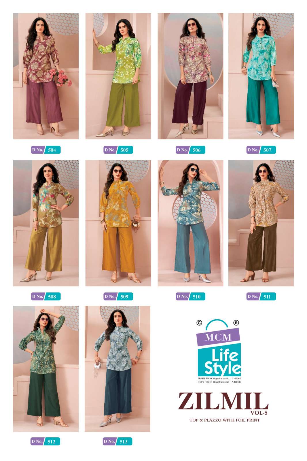MCM LIFESTYLE ZILMIL VOL 5 FANCY PRINT LADIES CO-ORD SET COLLECTION 