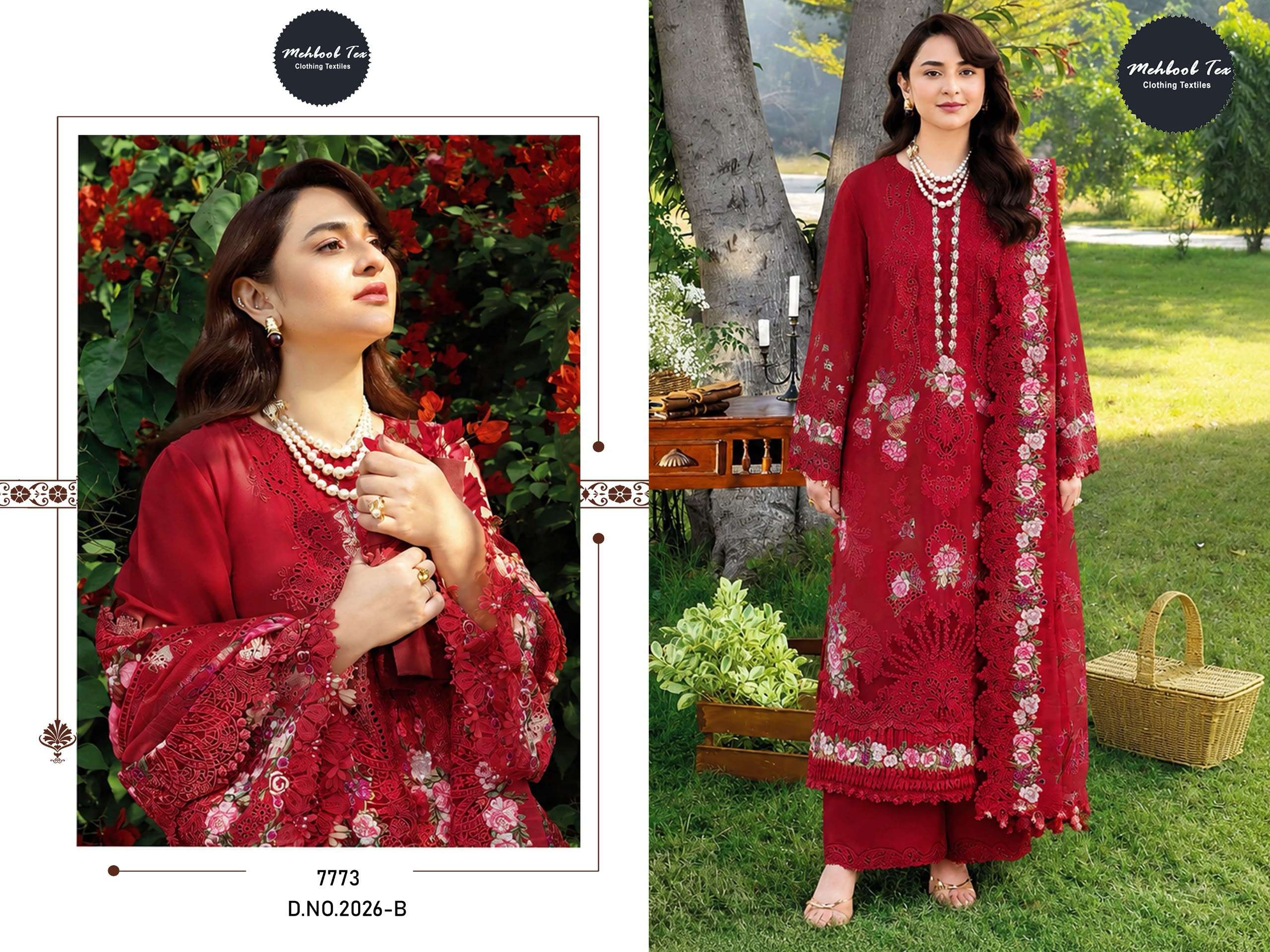 MEHBOOB TEX D NO 2026 AB COTTON WITH HEAVY EMBROIDERY DESIGNER WORK SUIT