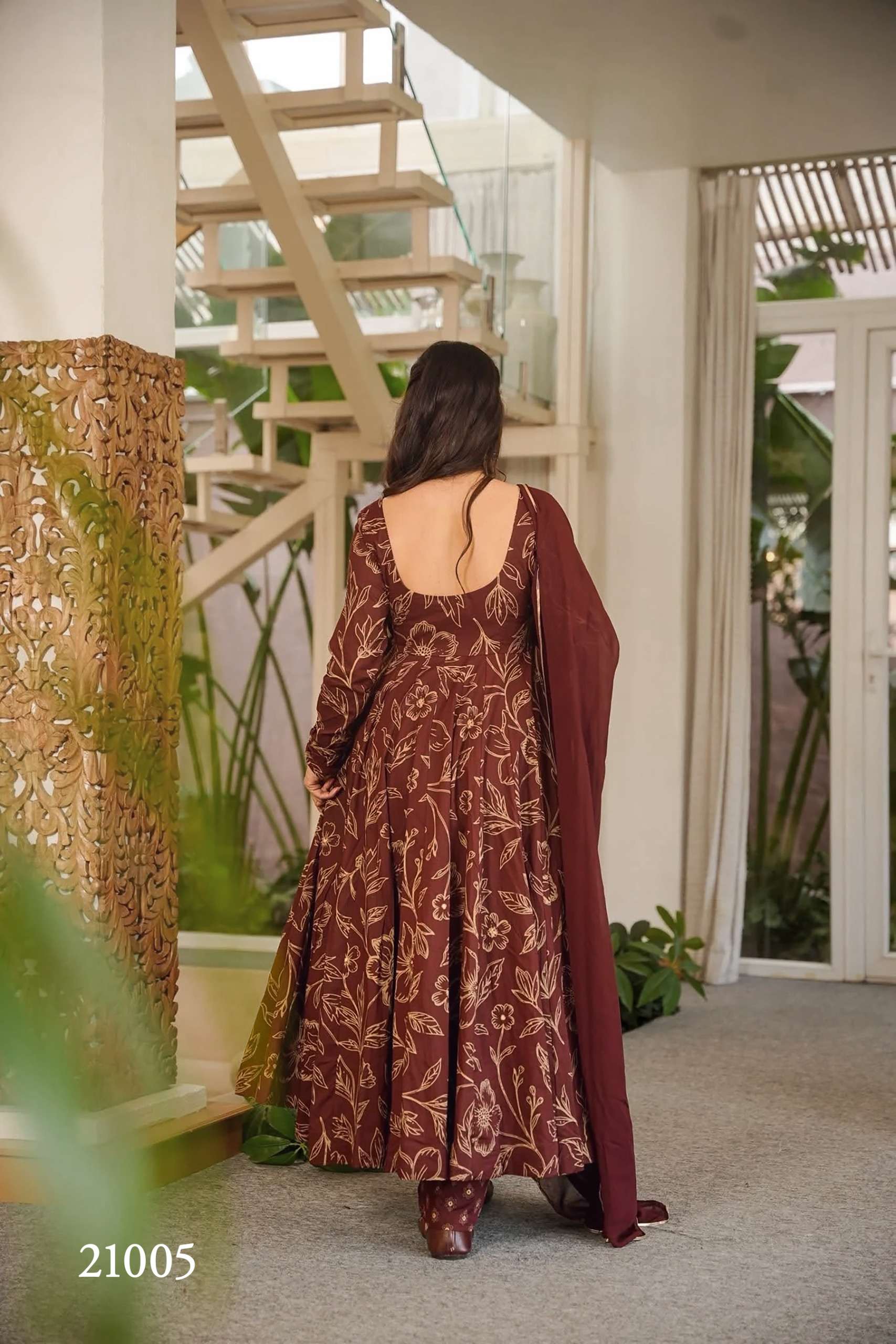 MF CLORA VOL 21 MUSLIN BEAUTIFUL PRINTED FANCY LOOK READY LADIES GOWN BOTTOM AND DUPATTA SET 