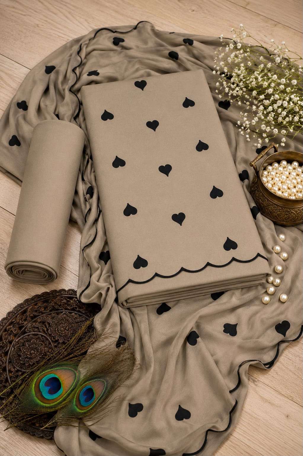 MISS WORLD CHOICE CUTE HEART VOL 1 RAYON FANCY PRINT UNSTITCH DRESS MATERIAL 