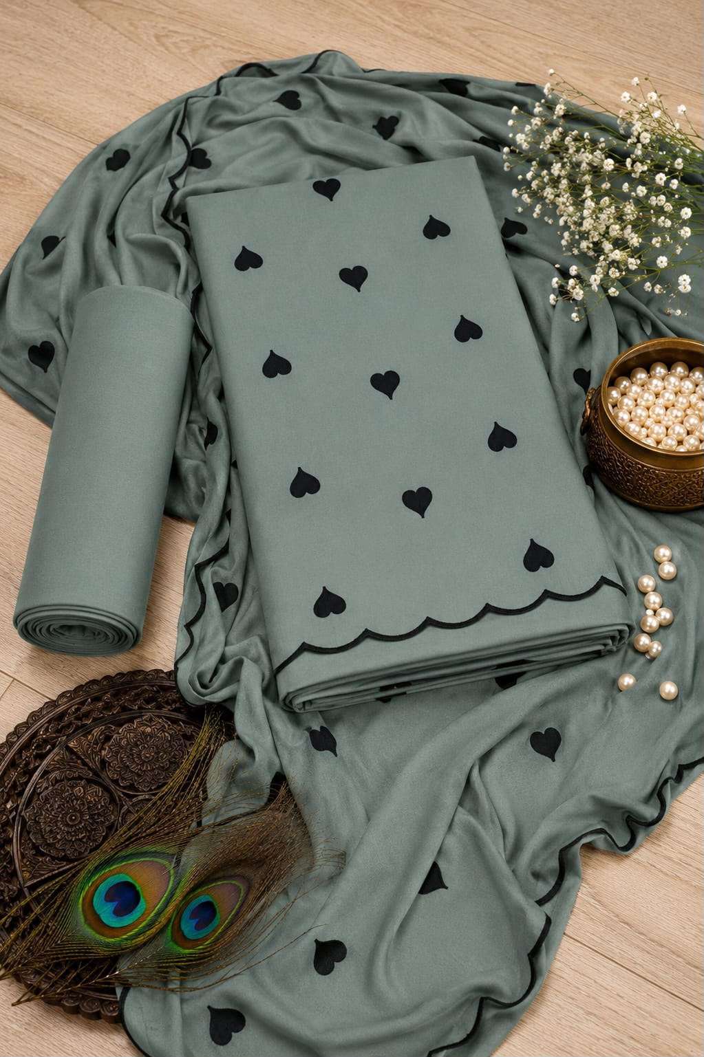 MISS WORLD CHOICE CUTE HEART VOL 1 RAYON FANCY PRINT UNSTITCH DRESS MATERIAL 