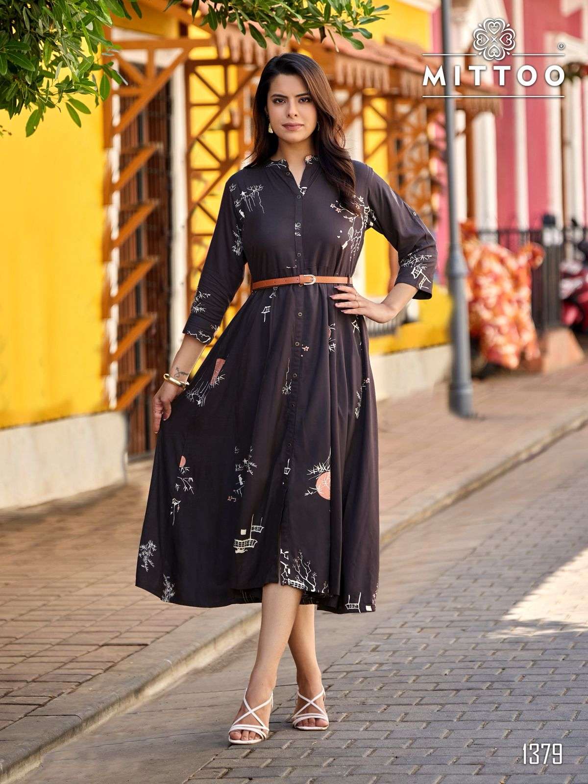 MITTOO BELT VOL 27 RAYON PRINT FANCY WESTERN STYLE LADIES GOWN 