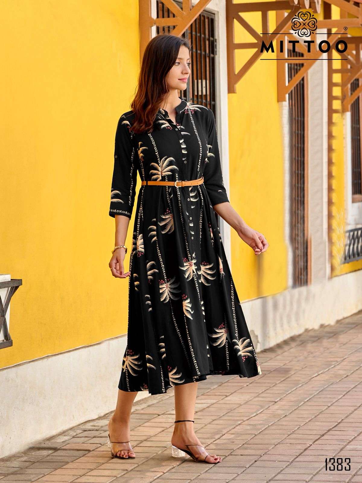 MITTOO BELT VOL 27 RAYON PRINT FANCY WESTERN STYLE LADIES GOWN 