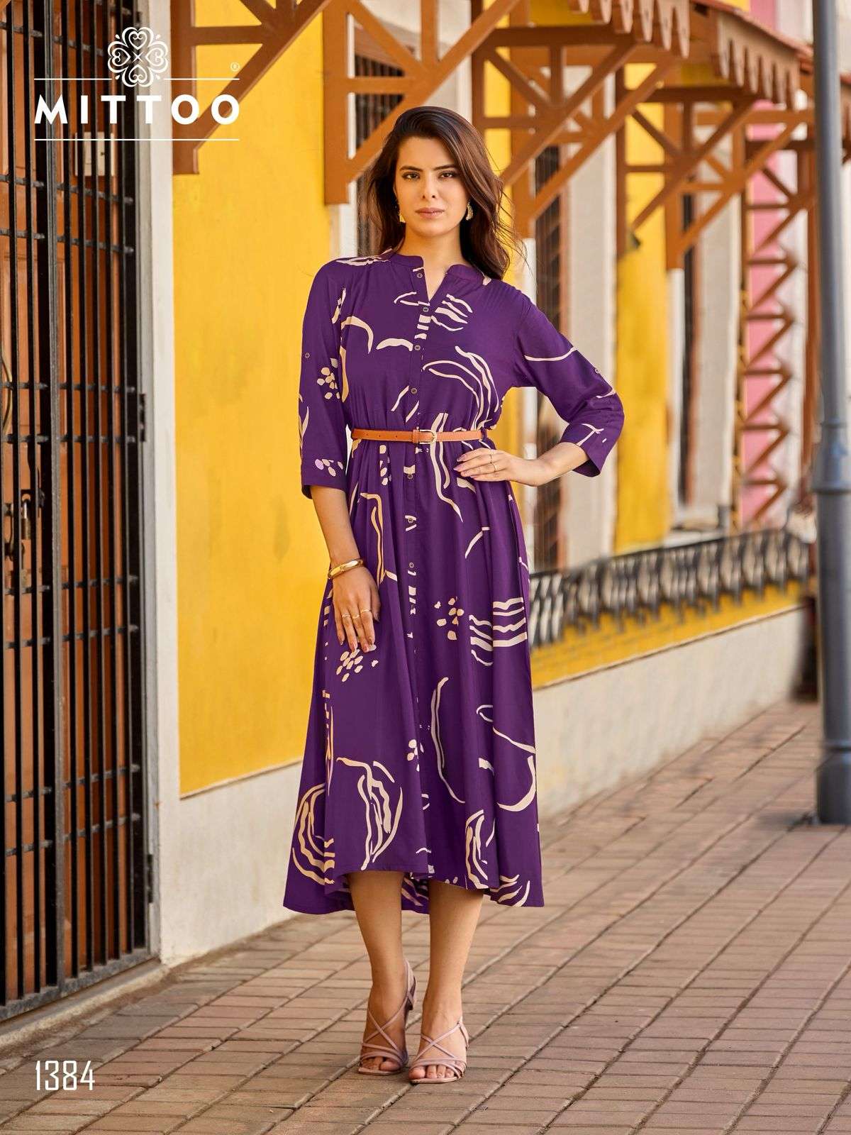 MITTOO BELT VOL 27 RAYON PRINT FANCY WESTERN STYLE LADIES GOWN 