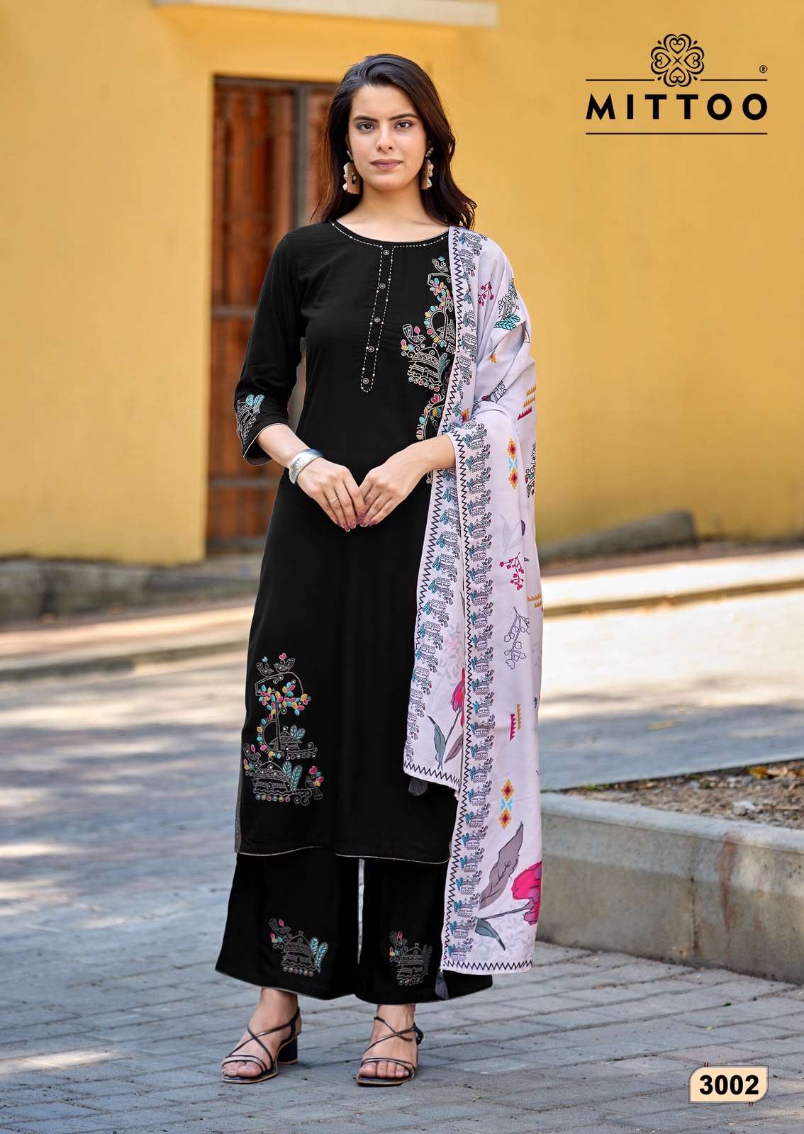 MITTOO NOORIKA RAYON FANCY WORKS LADIES 3PCS SET COLLECTION 