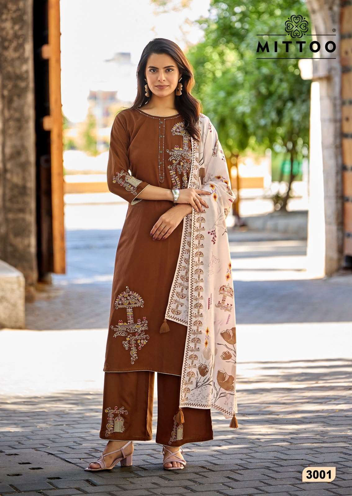 MITTOO NOORIKA RAYON FANCY WORKS LADIES 3PCS SET COLLECTION 