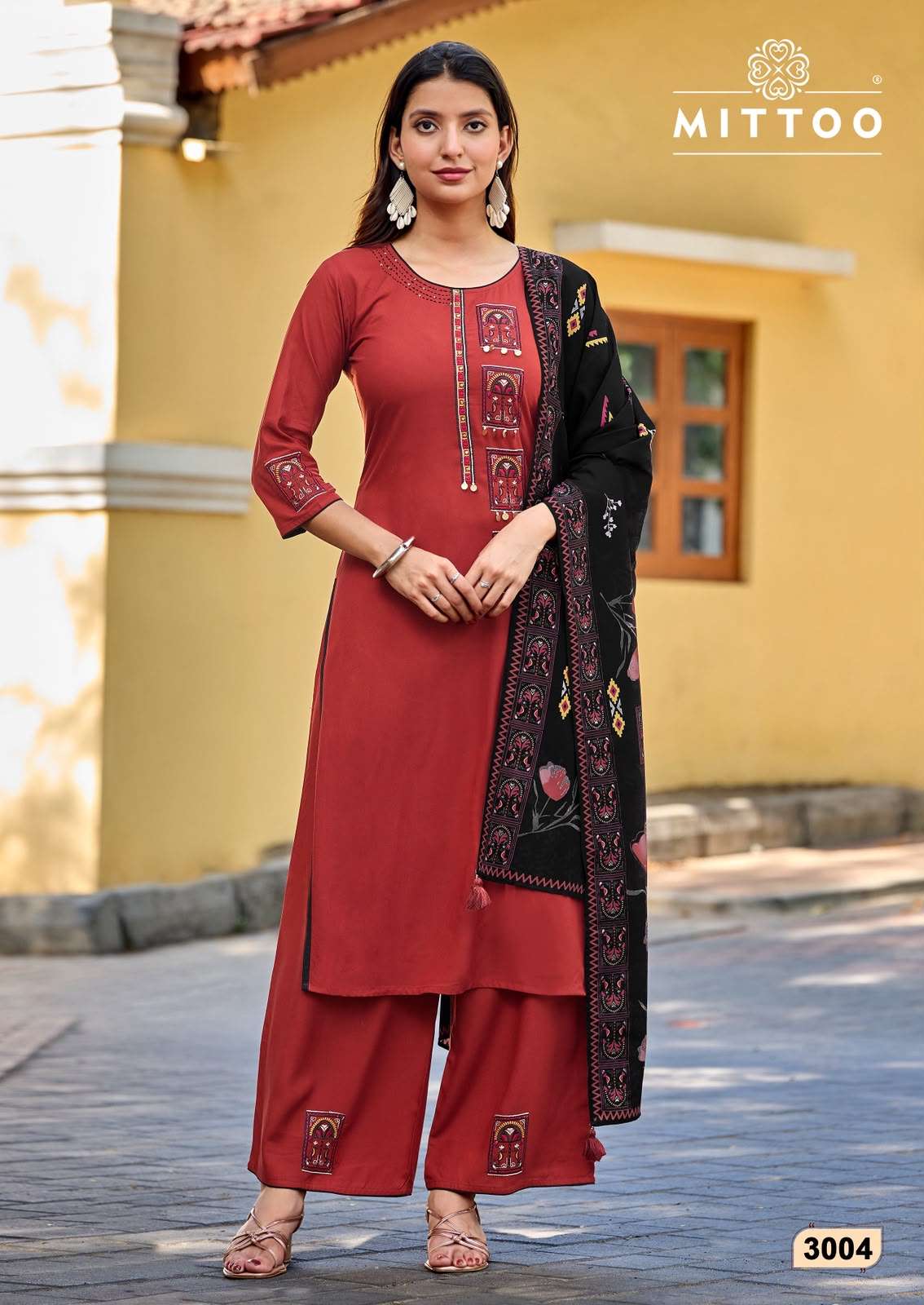 MITTOO NOORIKA RAYON FANCY WORKS LADIES 3PCS SET COLLECTION 