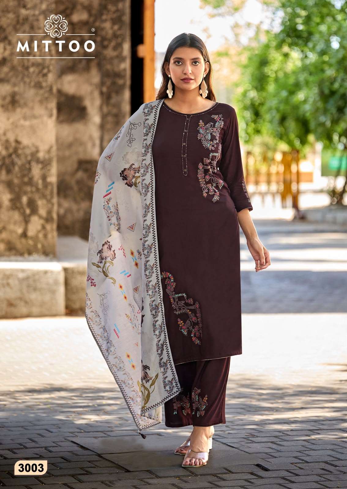 MITTOO NOORIKA RAYON FANCY WORKS LADIES 3PCS SET COLLECTION 