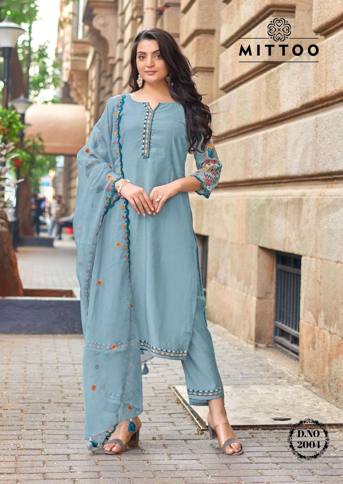MITTOO RANGMAHAL VISCOSE FANCY EMBROIDERIES WORK LADIES 3PCS SET COLLECTION 