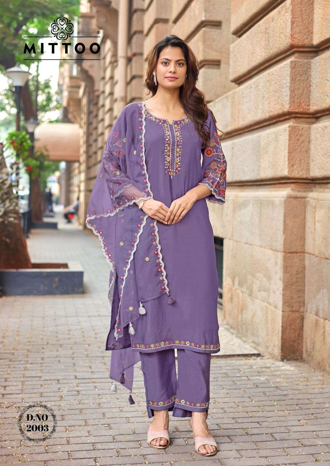 MITTOO RANGMAHAL VISCOSE FANCY EMBROIDERIES WORK LADIES 3PCS SET COLLECTION 
