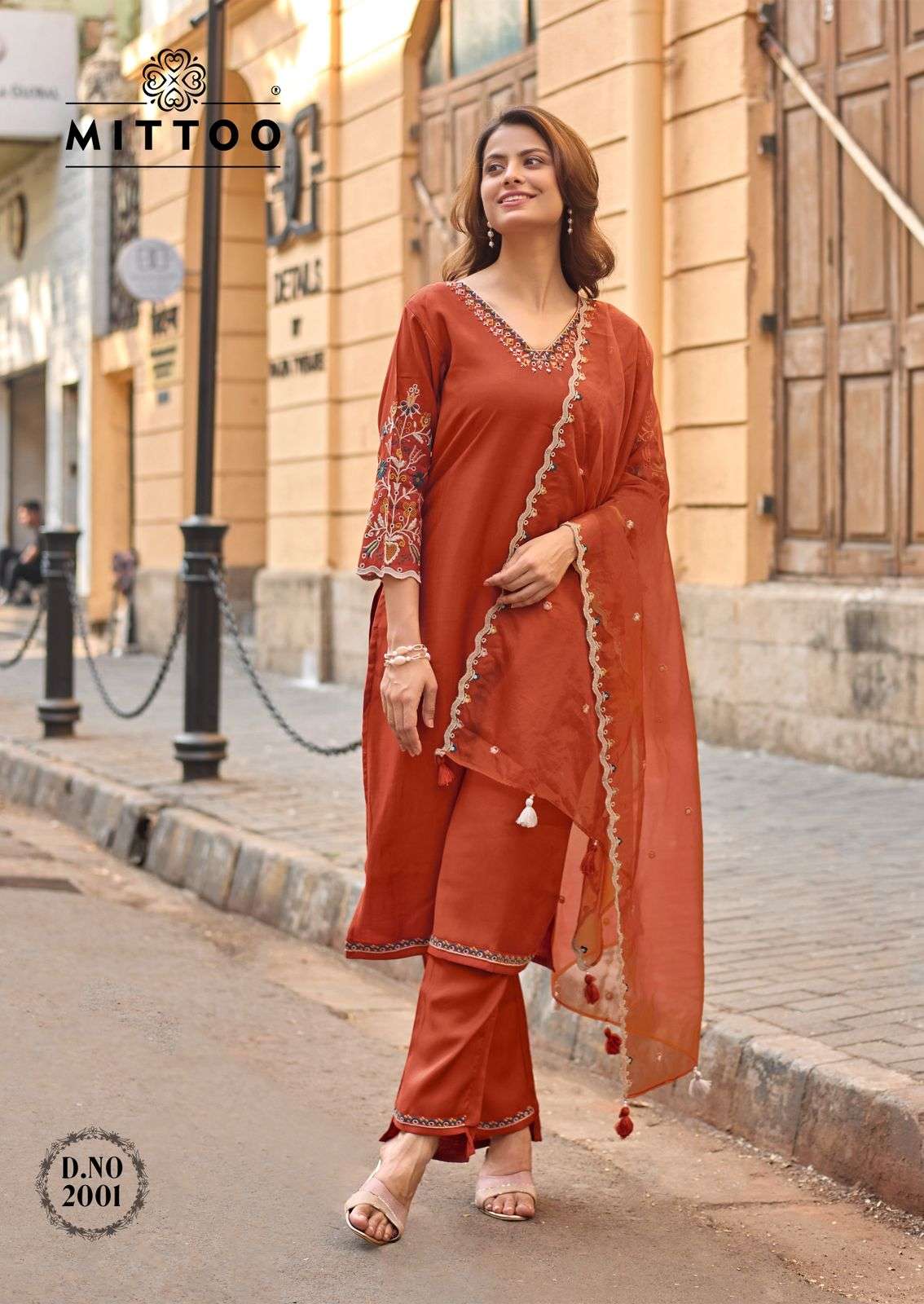 MITTOO RANGMAHAL VISCOSE FANCY EMBROIDERIES WORK LADIES 3PCS SET COLLECTION 