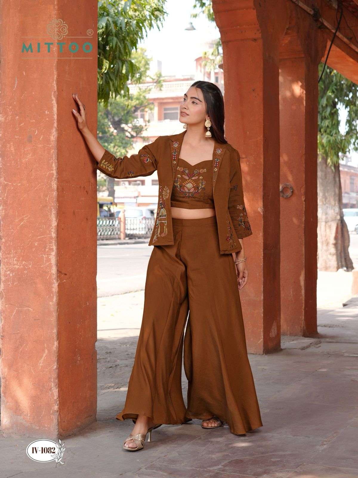 MITTOO RUKSAT CHANDERI SILK PREETY LOOKS INDO WESTERN STYLE DRESS