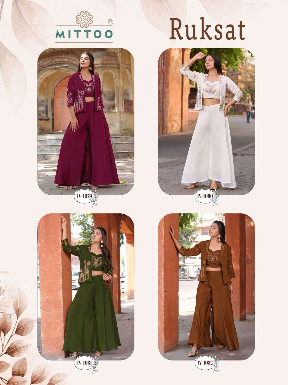 MITTOO RUKSAT CHANDERI SILK PREETY LOOKS INDO WESTERN STYLE DRESS