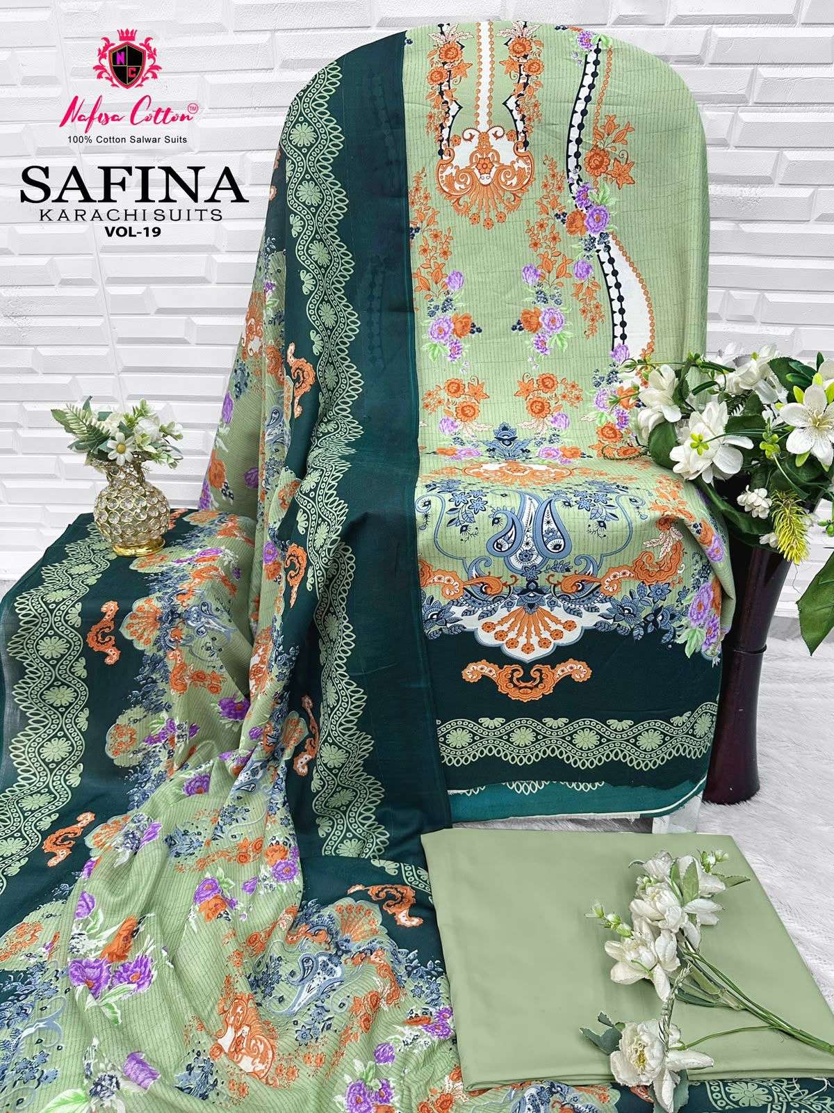 NAFISA COTTON SAFINA KARACHI SUITS VOL 19 COTTON DIGITAL STYLE PRINT SALWAR SUIT