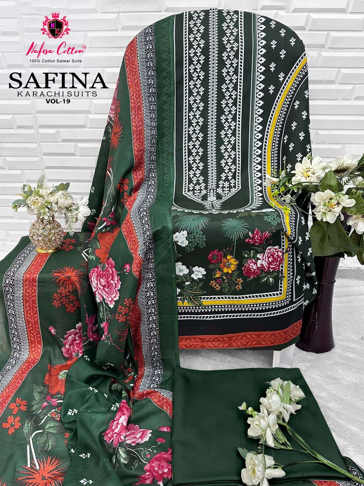 NAFISA COTTON SAFINA KARACHI SUITS VOL 19 COTTON DIGITAL STYLE PRINT SALWAR SUIT