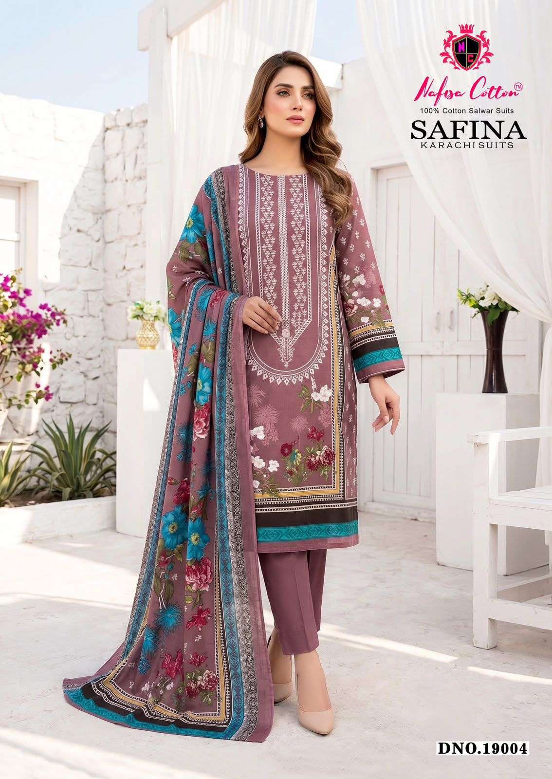 NAFISA COTTON SAFINA KARACHI SUITS VOL 19 COTTON DIGITAL STYLE PRINT SALWAR SUIT