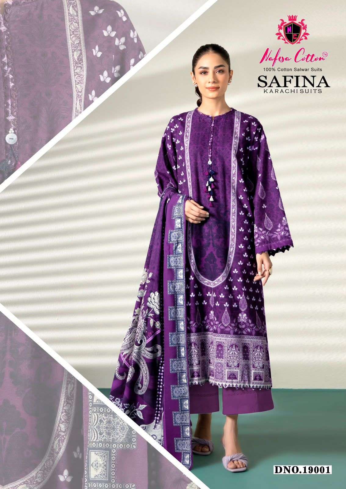 NAFISA COTTON SAFINA KARACHI SUITS VOL 19 COTTON DIGITAL STYLE PRINT SALWAR SUIT