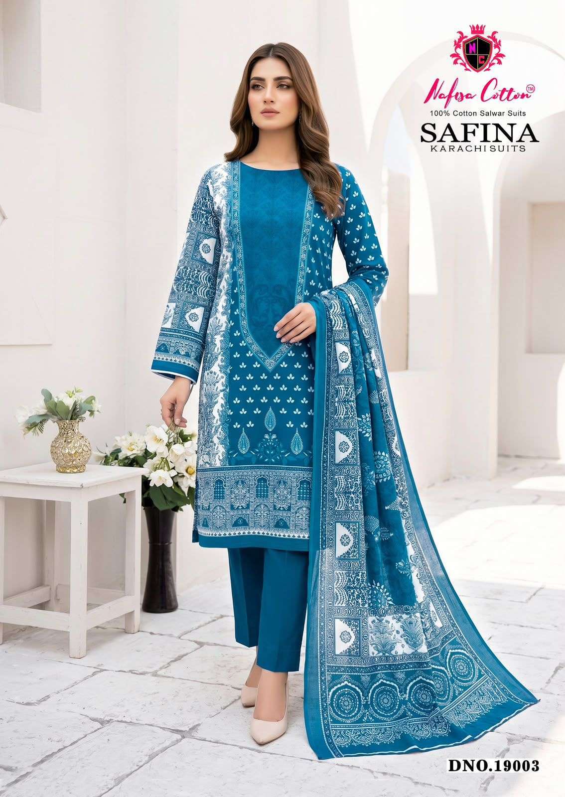 NAFISA COTTON SAFINA KARACHI SUITS VOL 19 COTTON DIGITAL STYLE PRINT SALWAR SUIT
